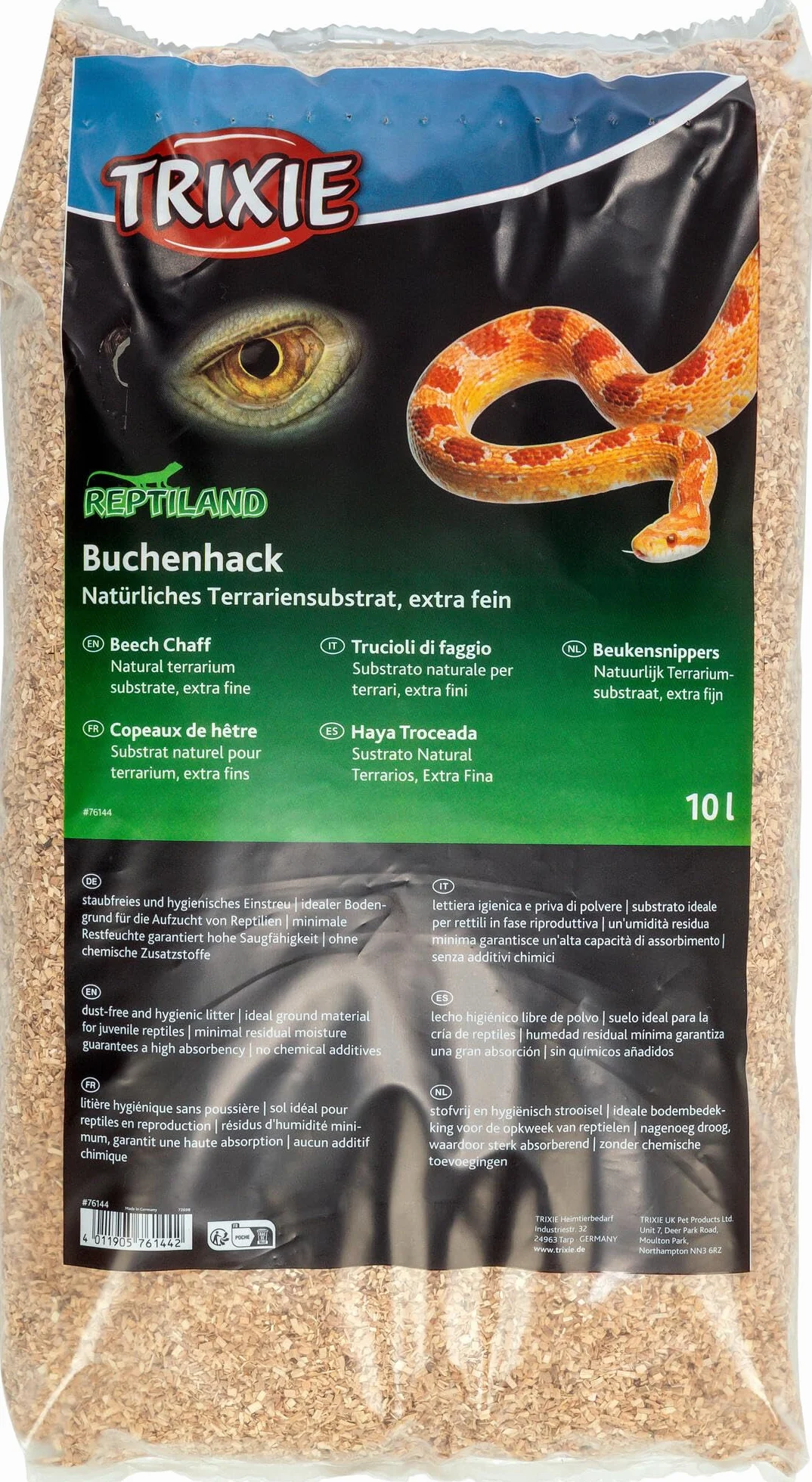 TRIXIE Hêtre haché Substrat pour terrarium extra fin 10 litres