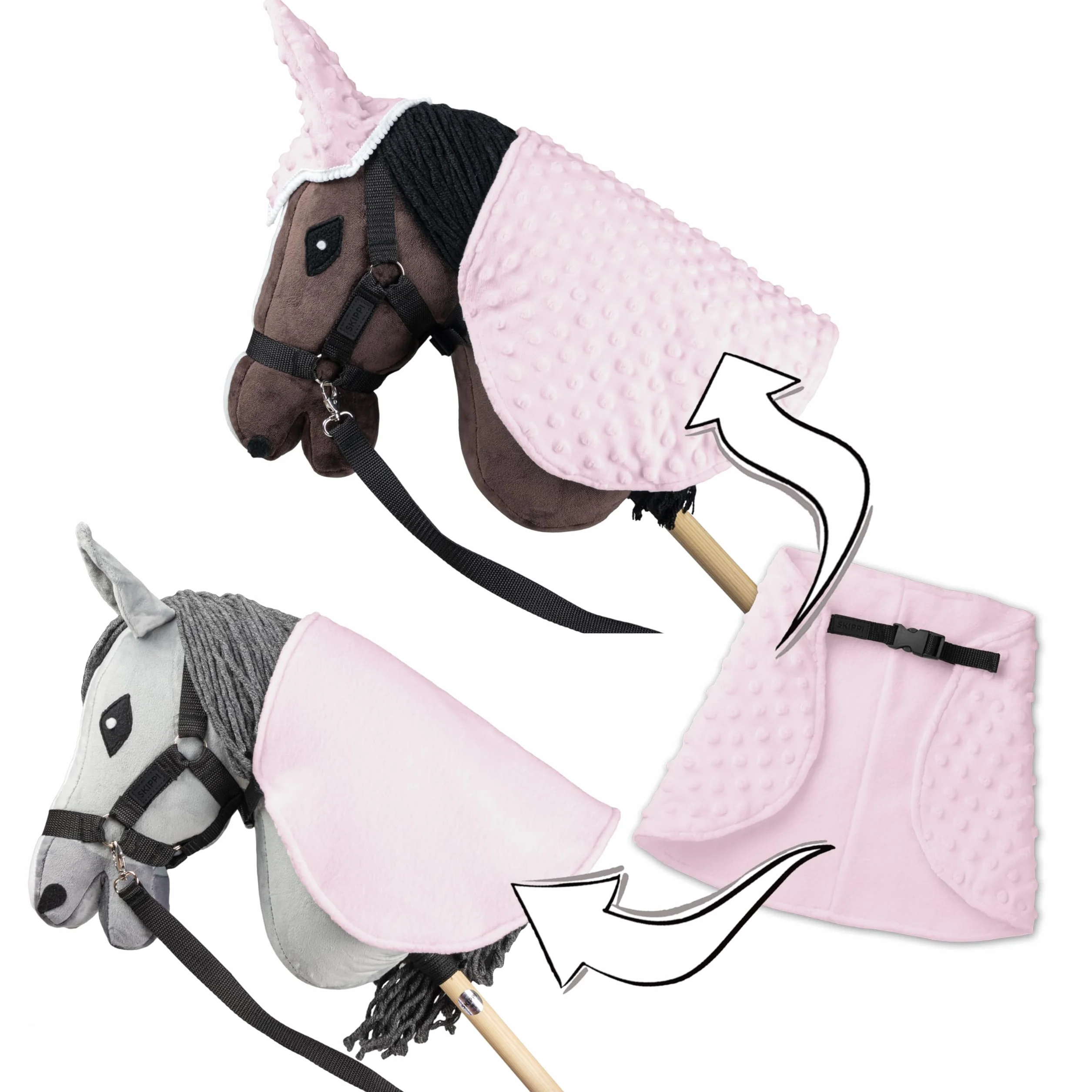 SKIPPI Couverture et Bonnet Hobby Horse Rose Accessoire