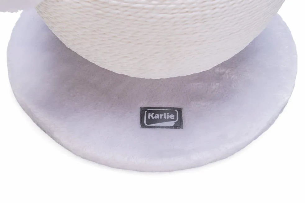 Karlie Boule à gratter pour Chat - Bolly - 30,5 x 30,5 x 28 cm - Blanc