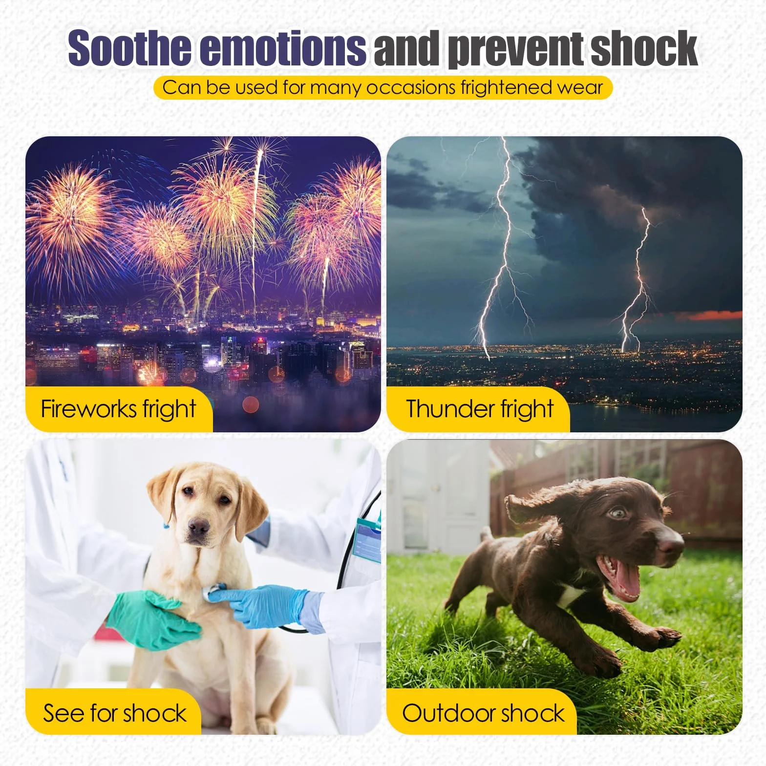 Veste Anti-anxiété pour Chien avec Cache-Oreilles et Capuche - Manteau Réfléchissant réglable Bleu foncé L