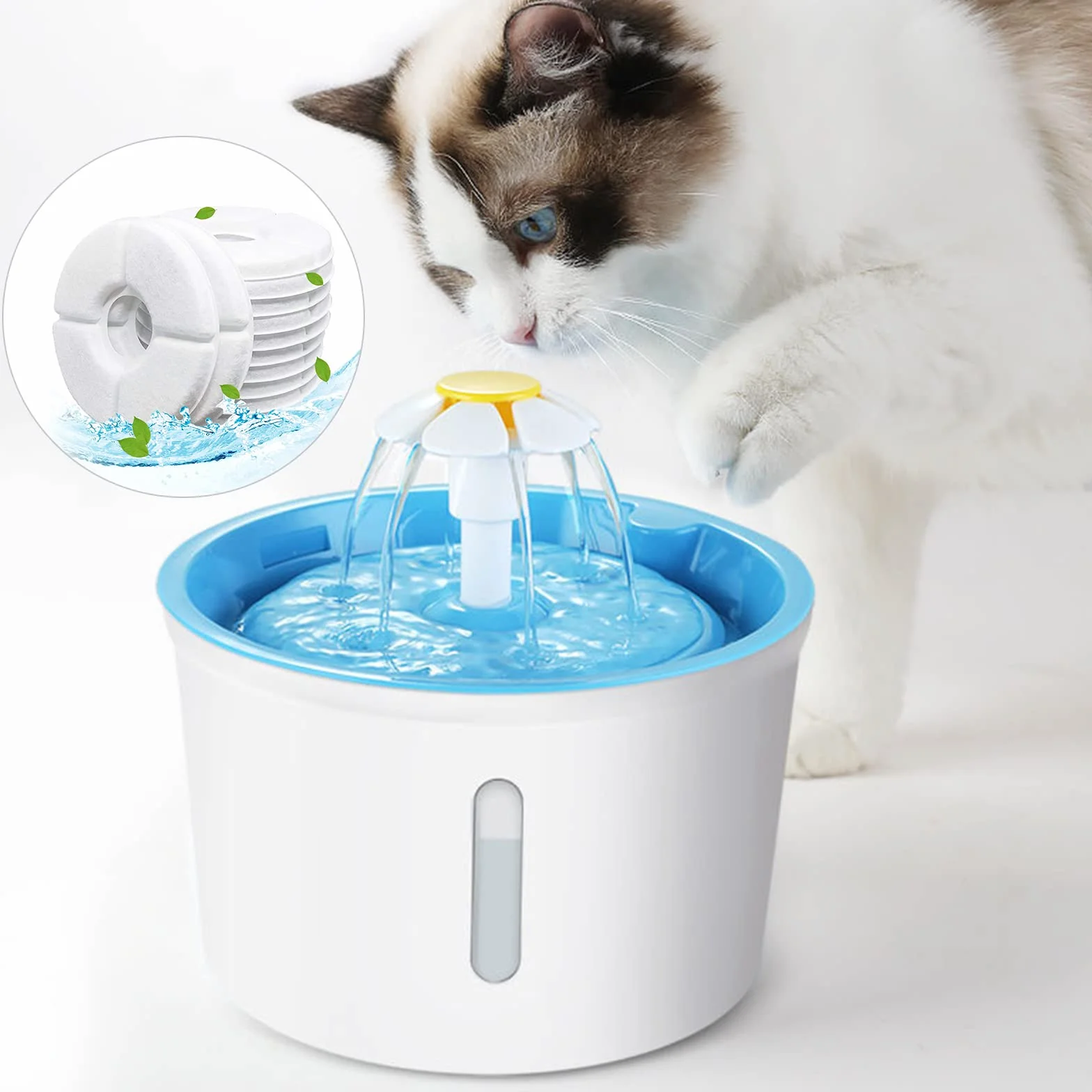 Filtres de Fontaine pour Chat 10 pièces Filtre de Fontaine à Boire Blanche