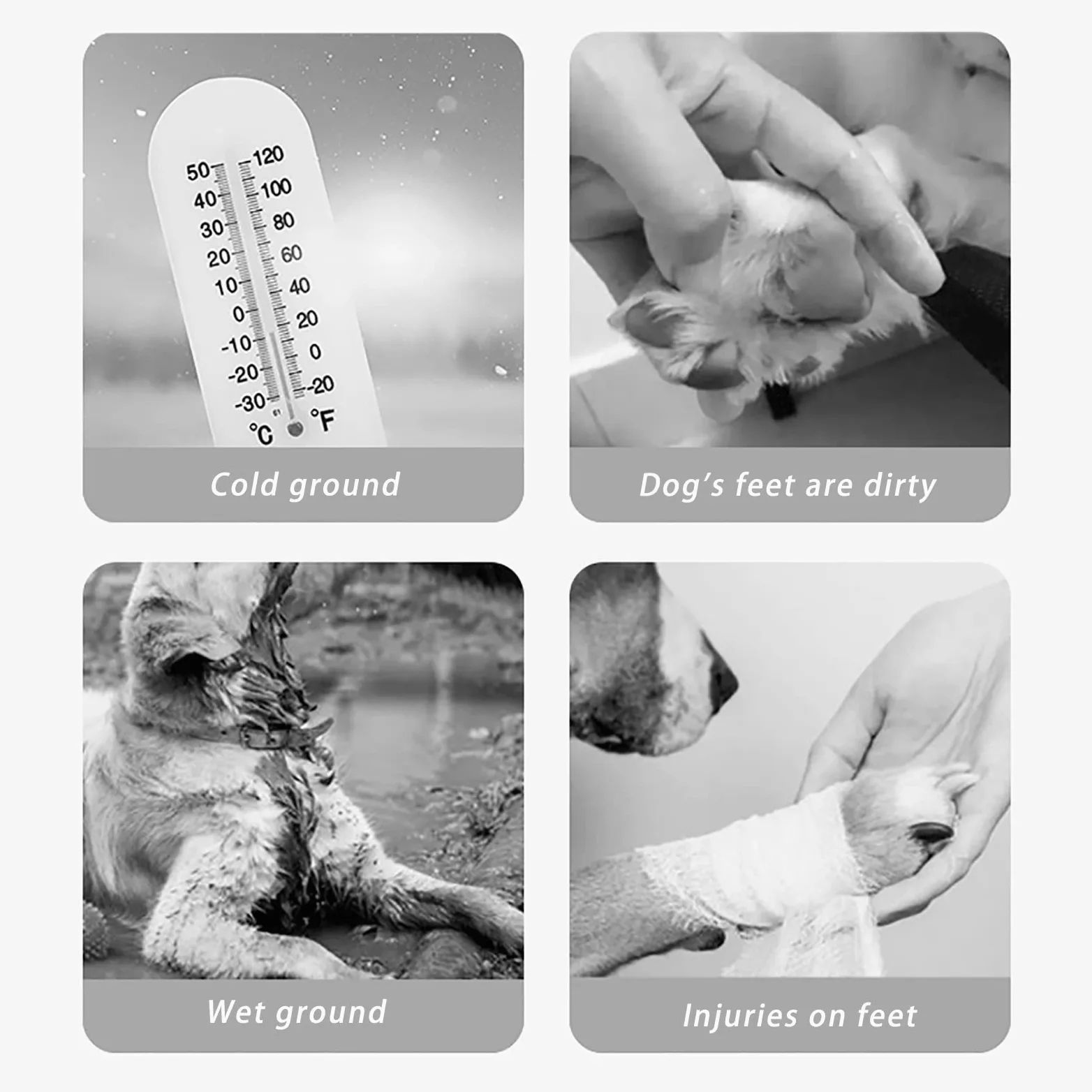 Chaussures de Chien Bottes Chien Chaussure Chien Imperméables pour Petit Moyen Grand Chien Chaussures pour Chiens 4 Pcs