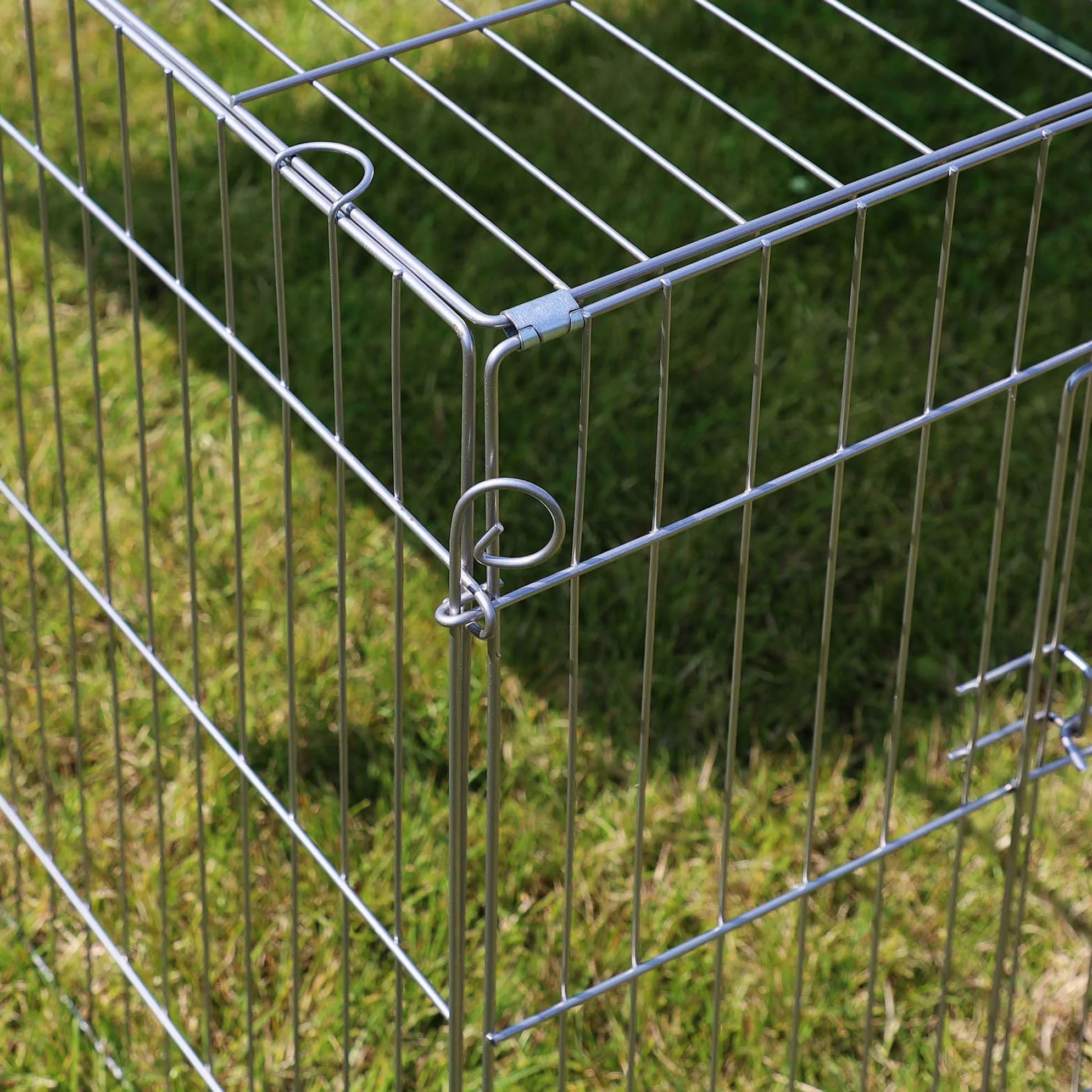 Wiltec Parc Enclos pour Petits Animaux domestiques - 122 x 95 x 58 cm - Clôture Cage avec Bâche Protection Solaire Cage - pour Cochons d'Inde Hamster