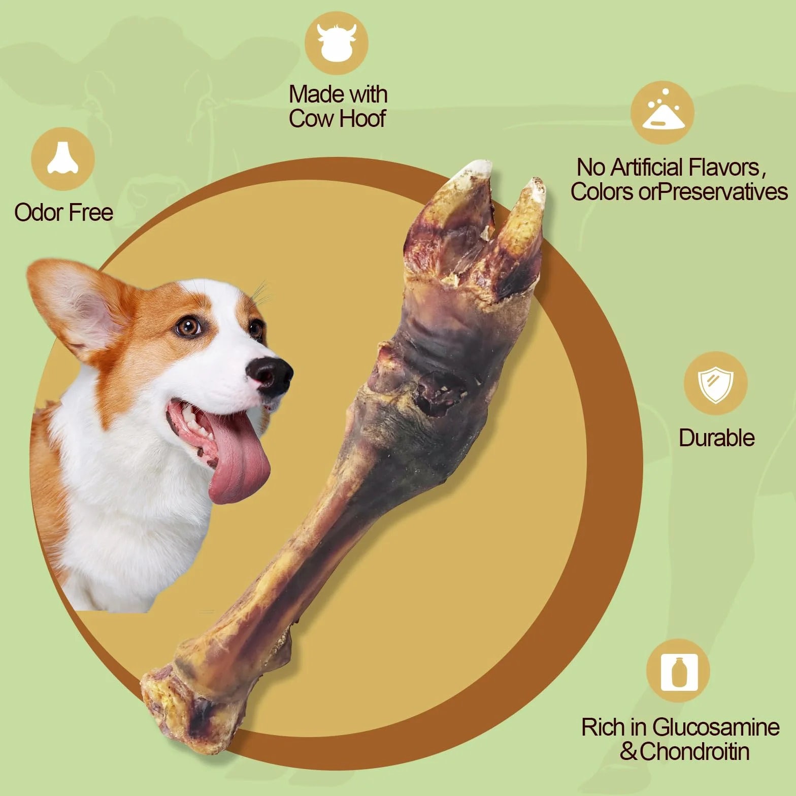 Natural Hoof Beef Bone Treats 200g Friandises pour Chiens en Sabots de Bœuf Séchés à l’Air