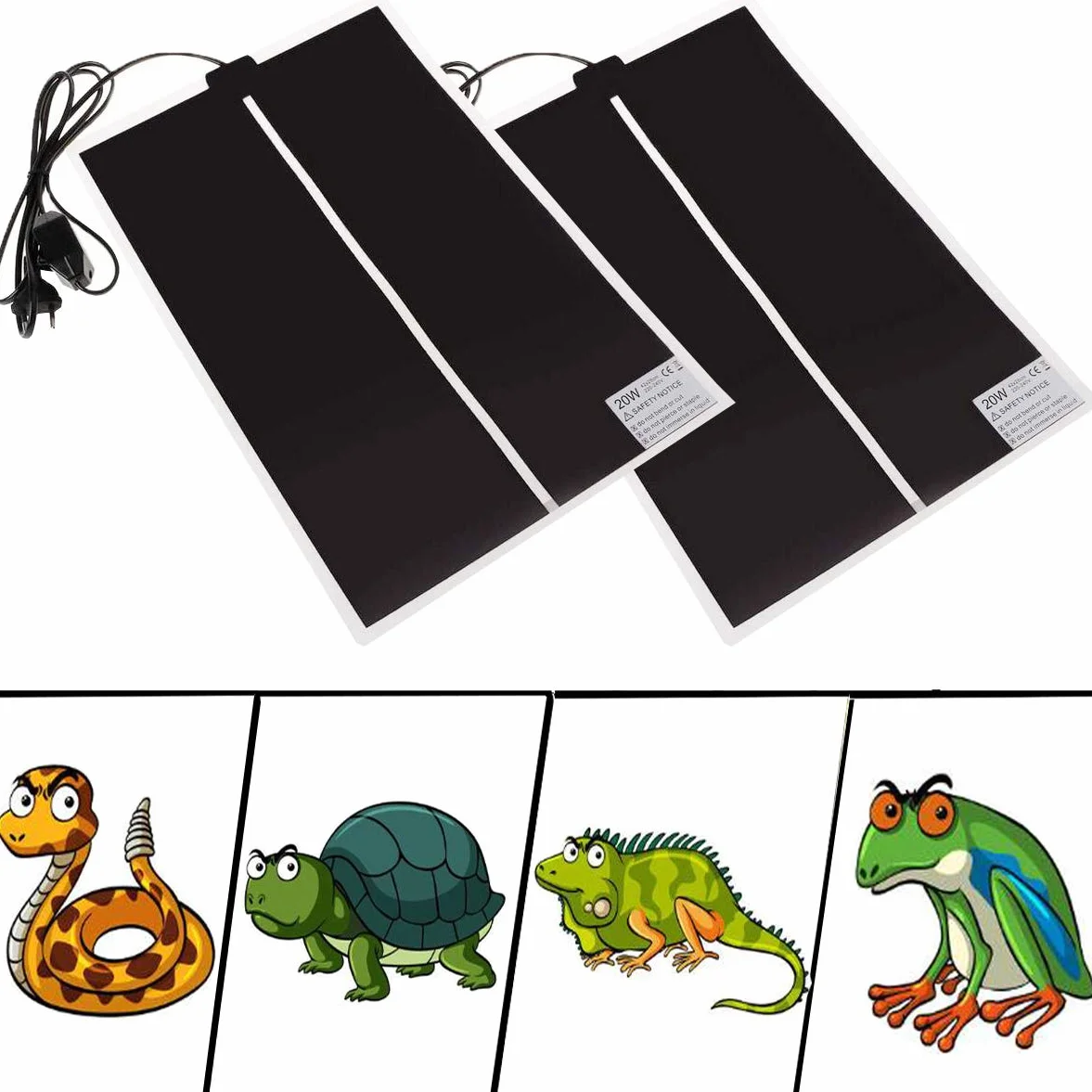 Tapis Chauffant pour Reptiles 20W avec Réglage de la Température 2PCS