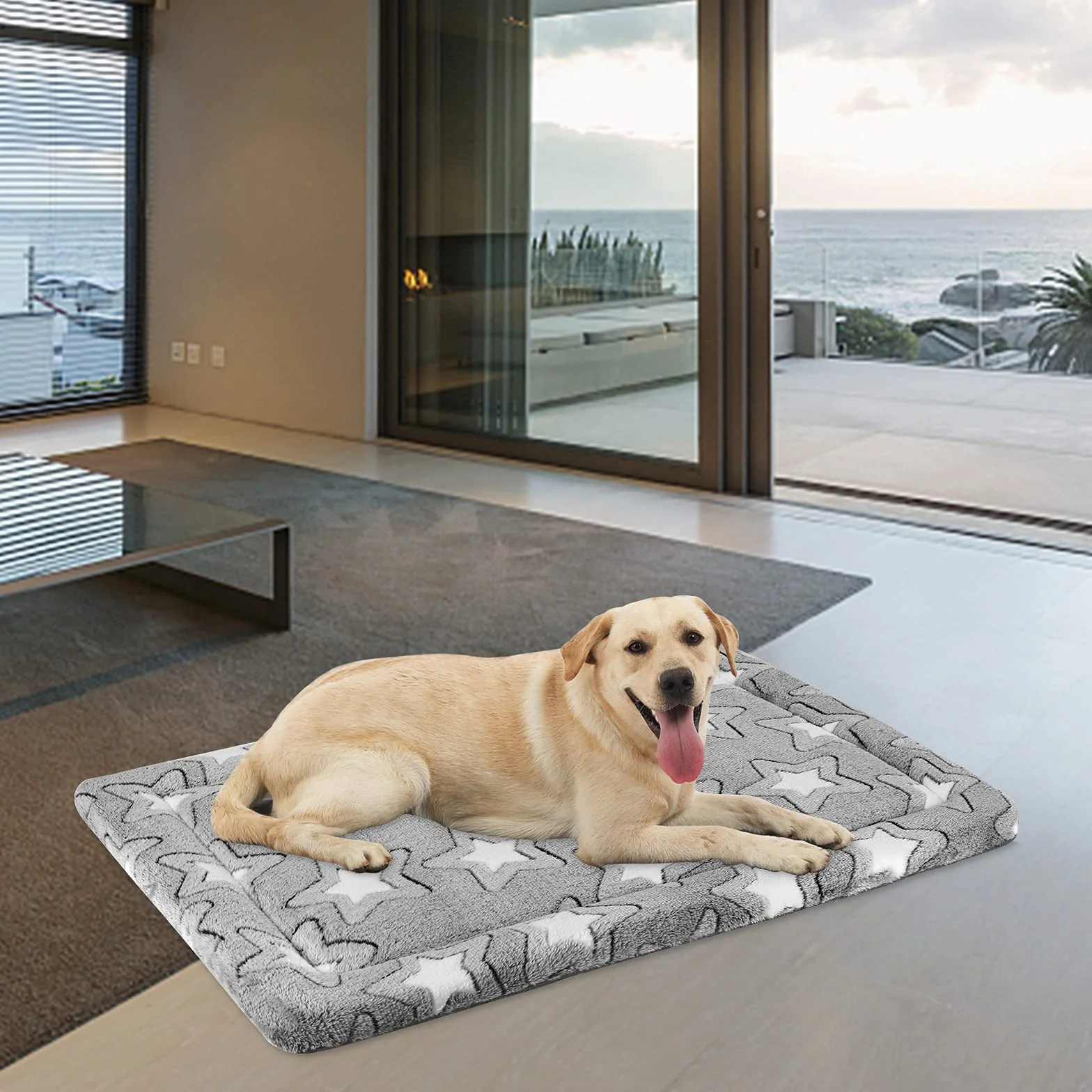 EMPSIGN Panier Réversible Frais Chaud Coussin Chien Grande Taille 107x71x2,8cm Tapis Lavable Matelas Lit Mousse Haute Densité