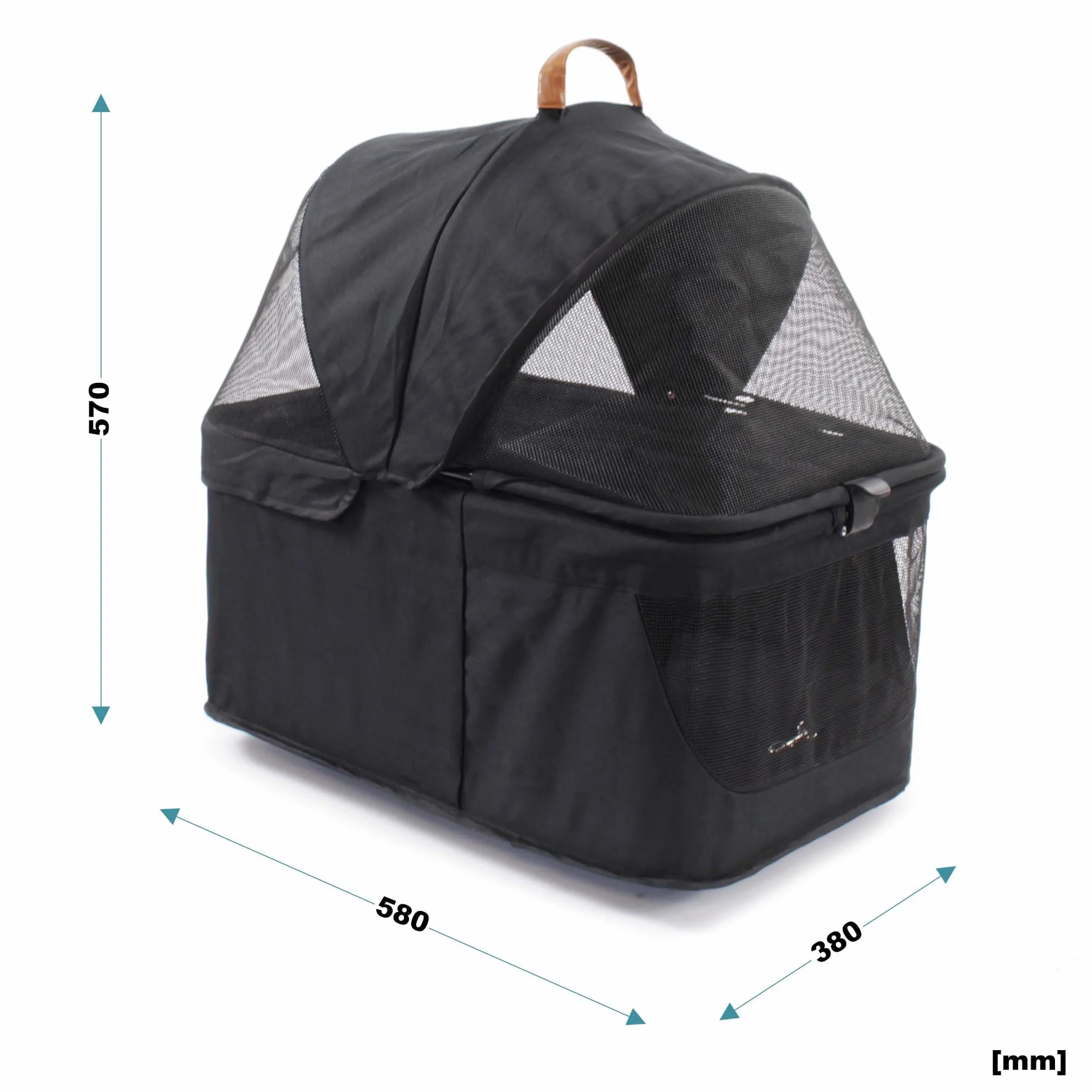 Fudajo Poussette pliable pour chiens et chats 2 en 1 – Capacité max. 20 kg – Noire – Acier et EVA – Buggy Chariot petits animaux