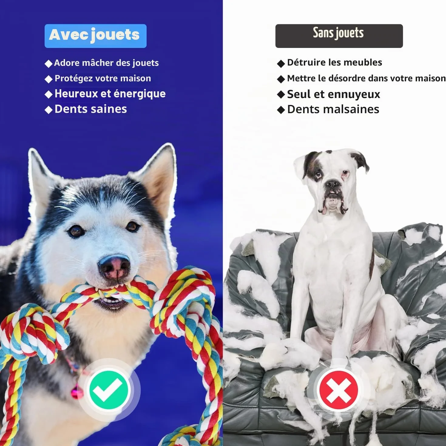 Jouets en Corde pour Chien XL (extrêmement durables et Solides) pour Chiens de Grande et Moyenne Taille - Jouets DE Chien Extra Grands pour Les CHEWERS agressifs
