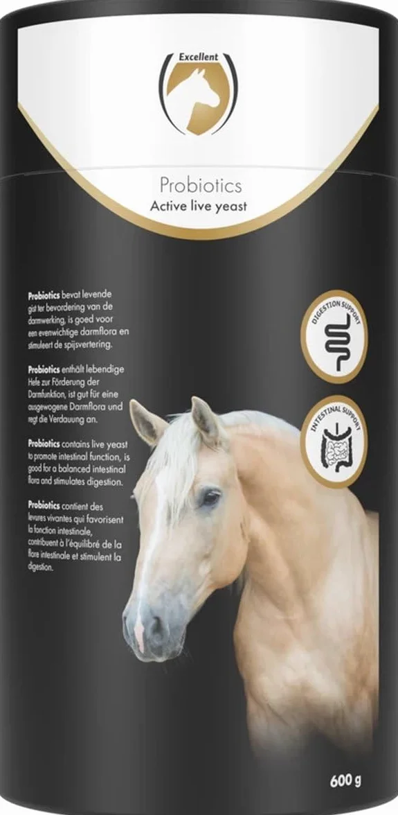 Excellent Horse Probiotics 600 g Poudre Complément alimentaire Soutien intestinal Digestion