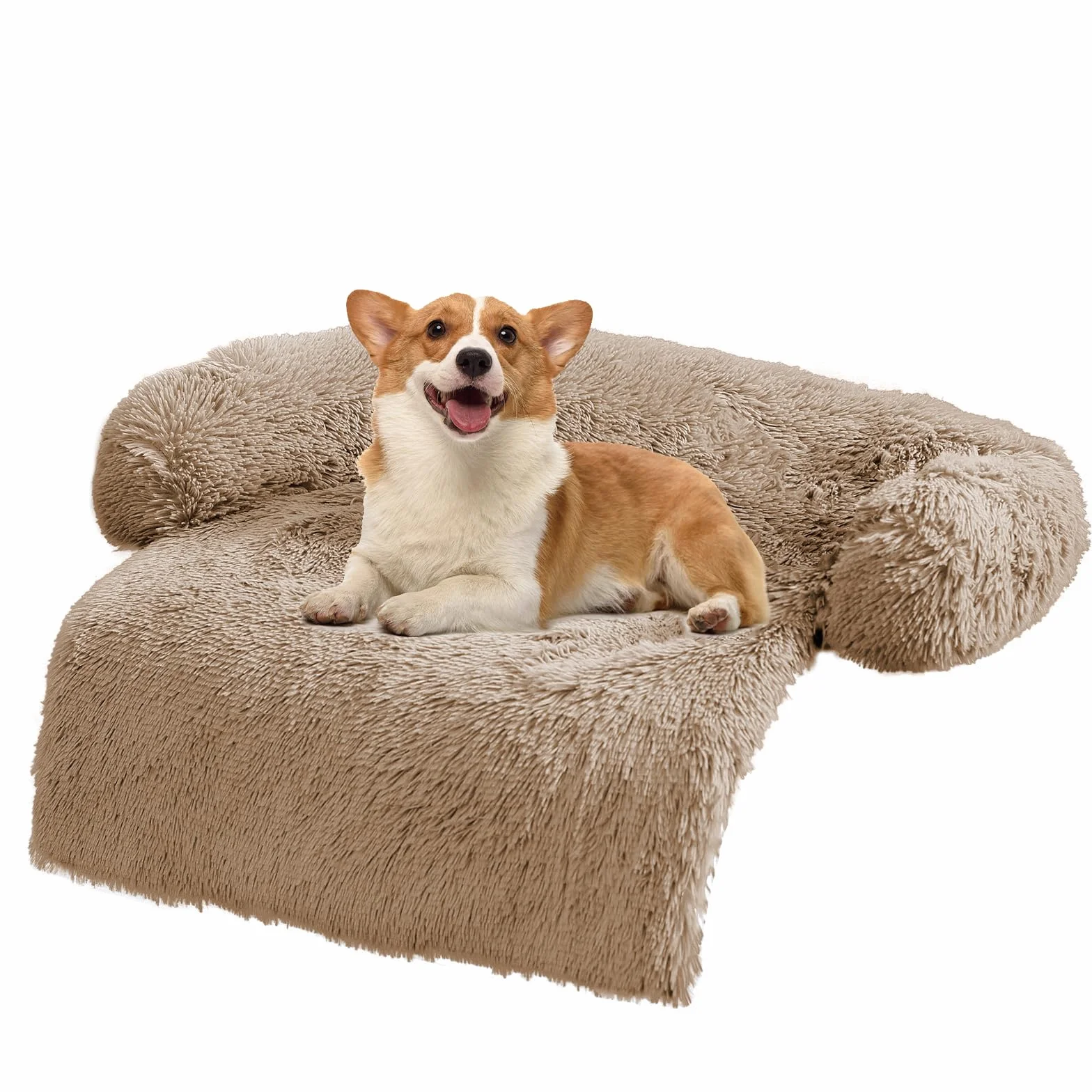 ANWA Housse de canapé pour chien en peluche douce lavable