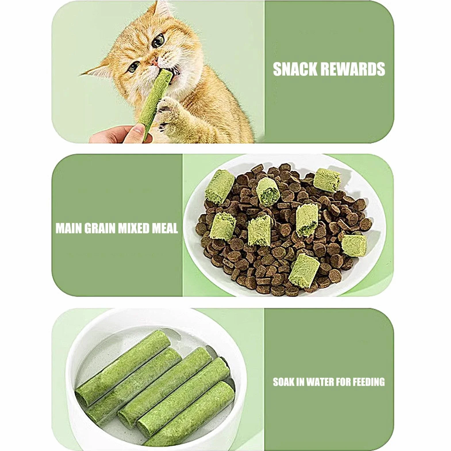 Bâtons à mâcher anti-stress pour chat - Jouets doux élimination boules de poils