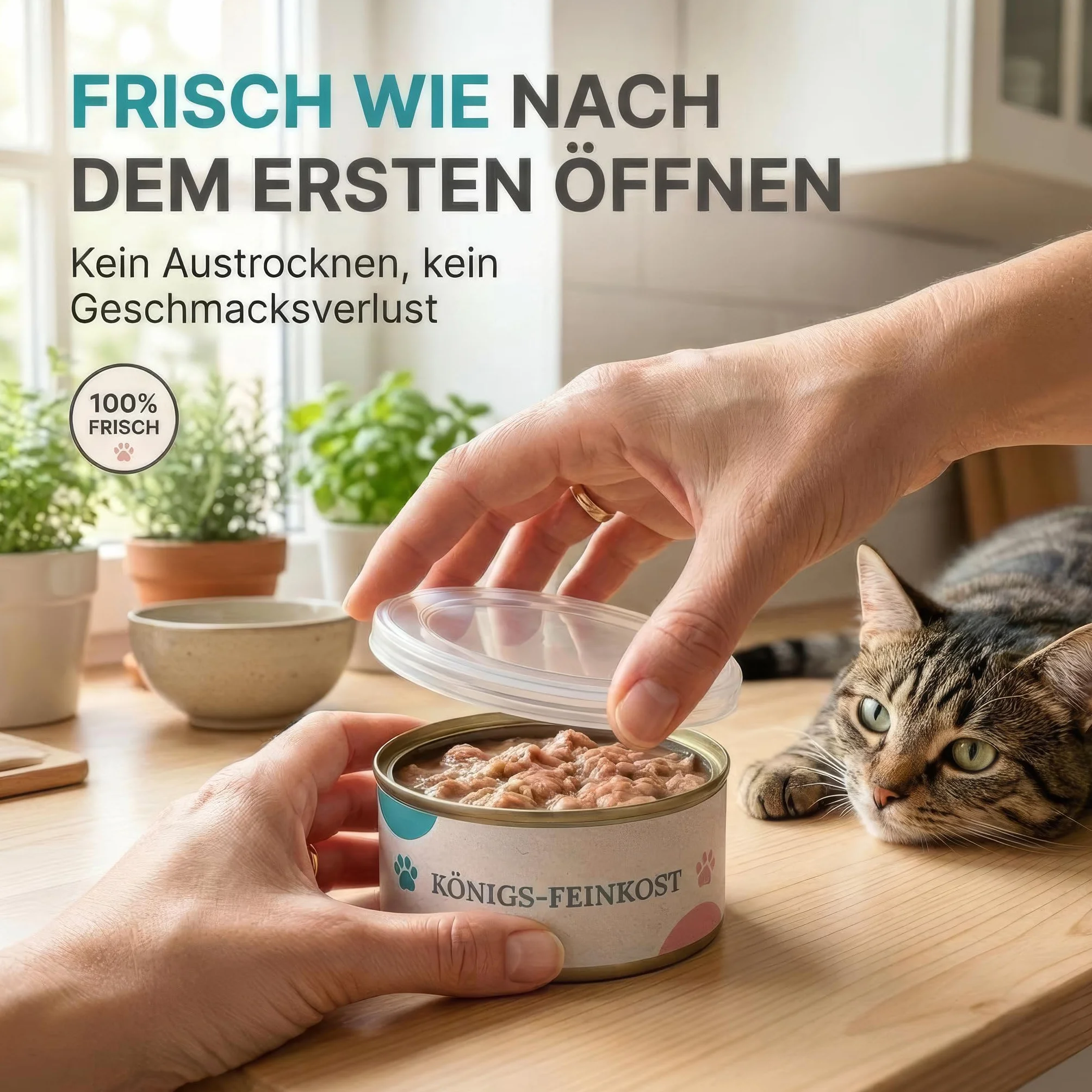 HUND IST KÖNIG® Couvercle de boîte – Couvercle robuste pour boîtes pour garder les aliments pour animaux frais et refermer les odeurs | Couvercle de boîte de 400 g / couvercle de boîte de 800 g