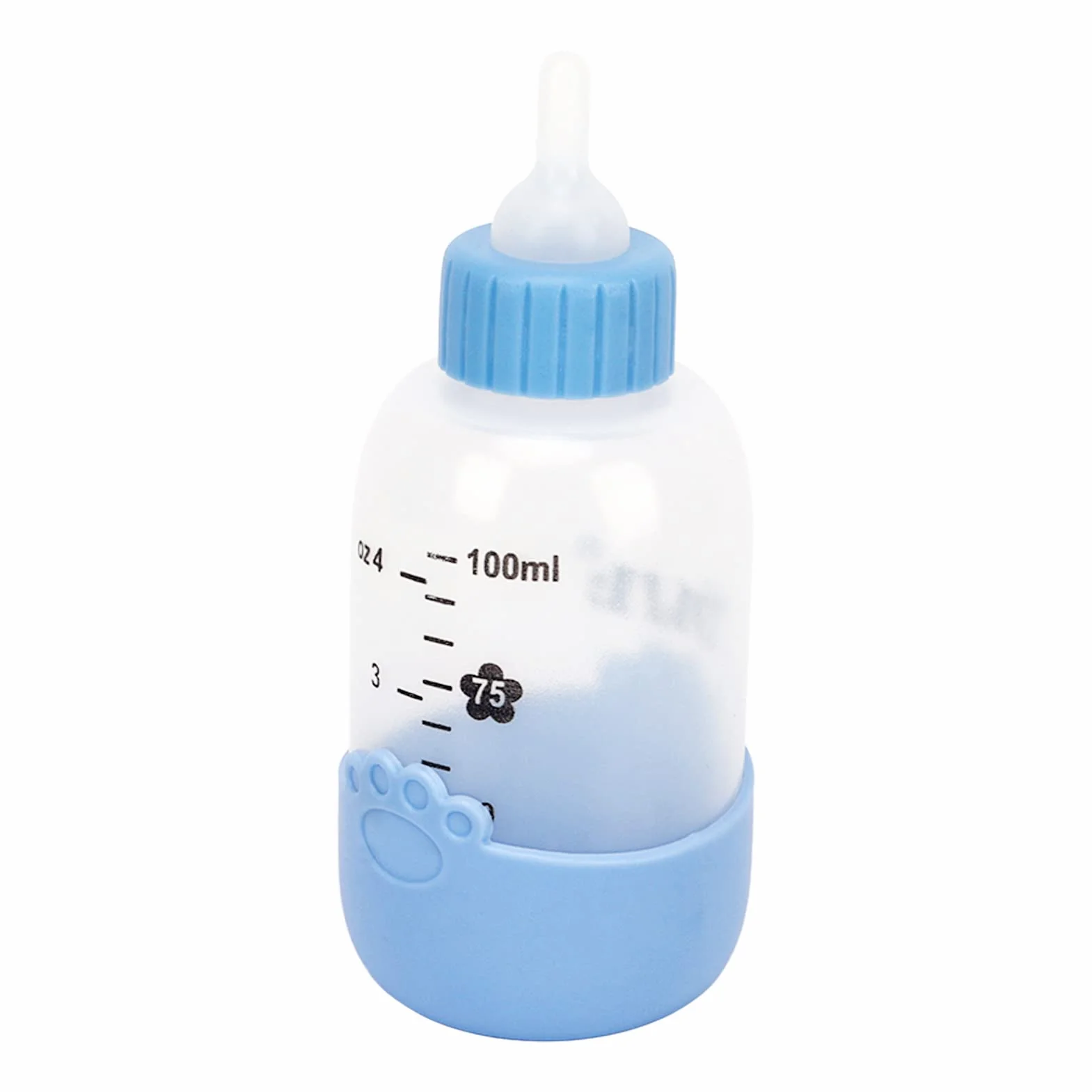 Fockety Kit de Biberon pour Animaux de Compagnie, Bouteille à Presser, Tétine Remplaçable (Bleu)