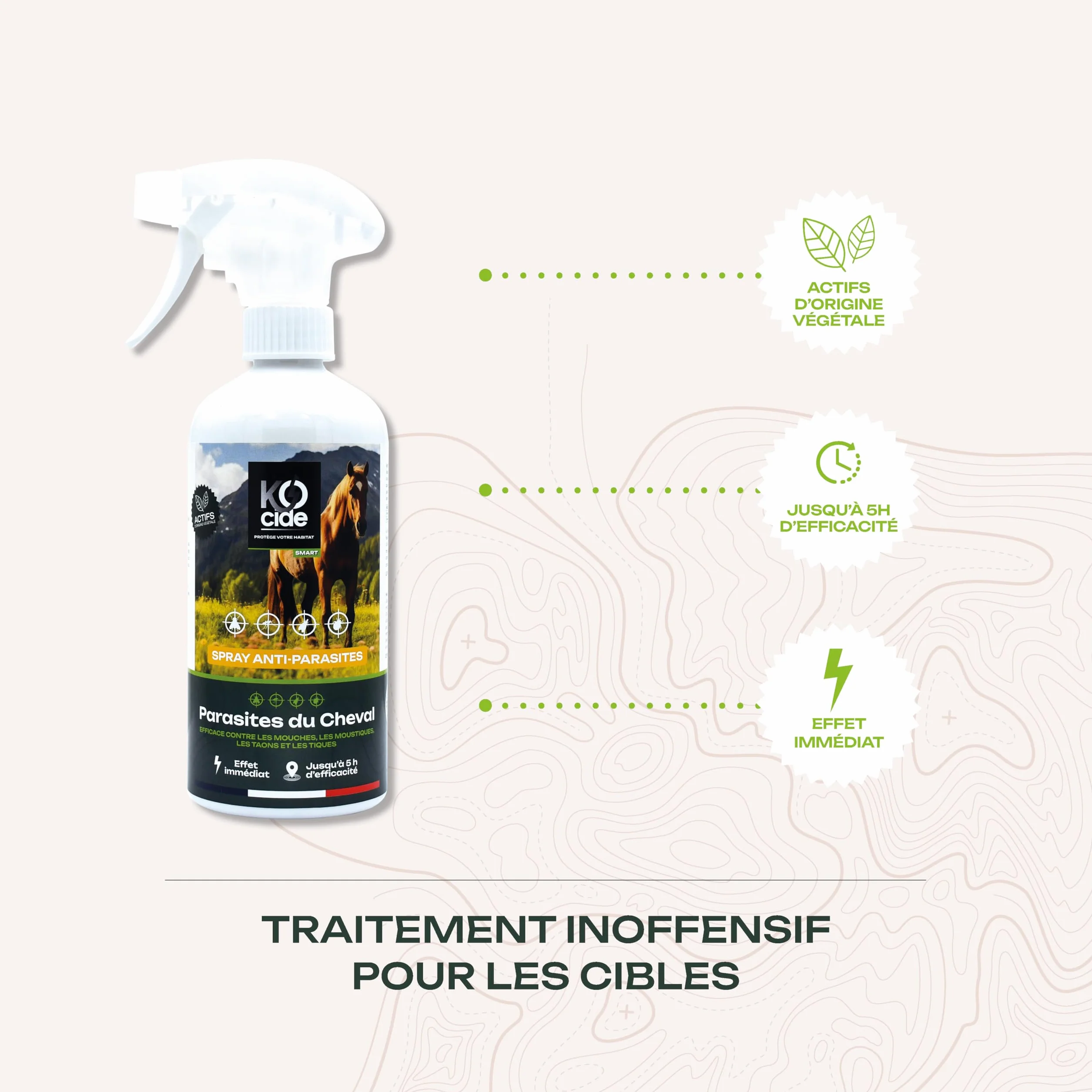 K-OCIDE Barrière répulsive anti-insectes cheval 500 ml