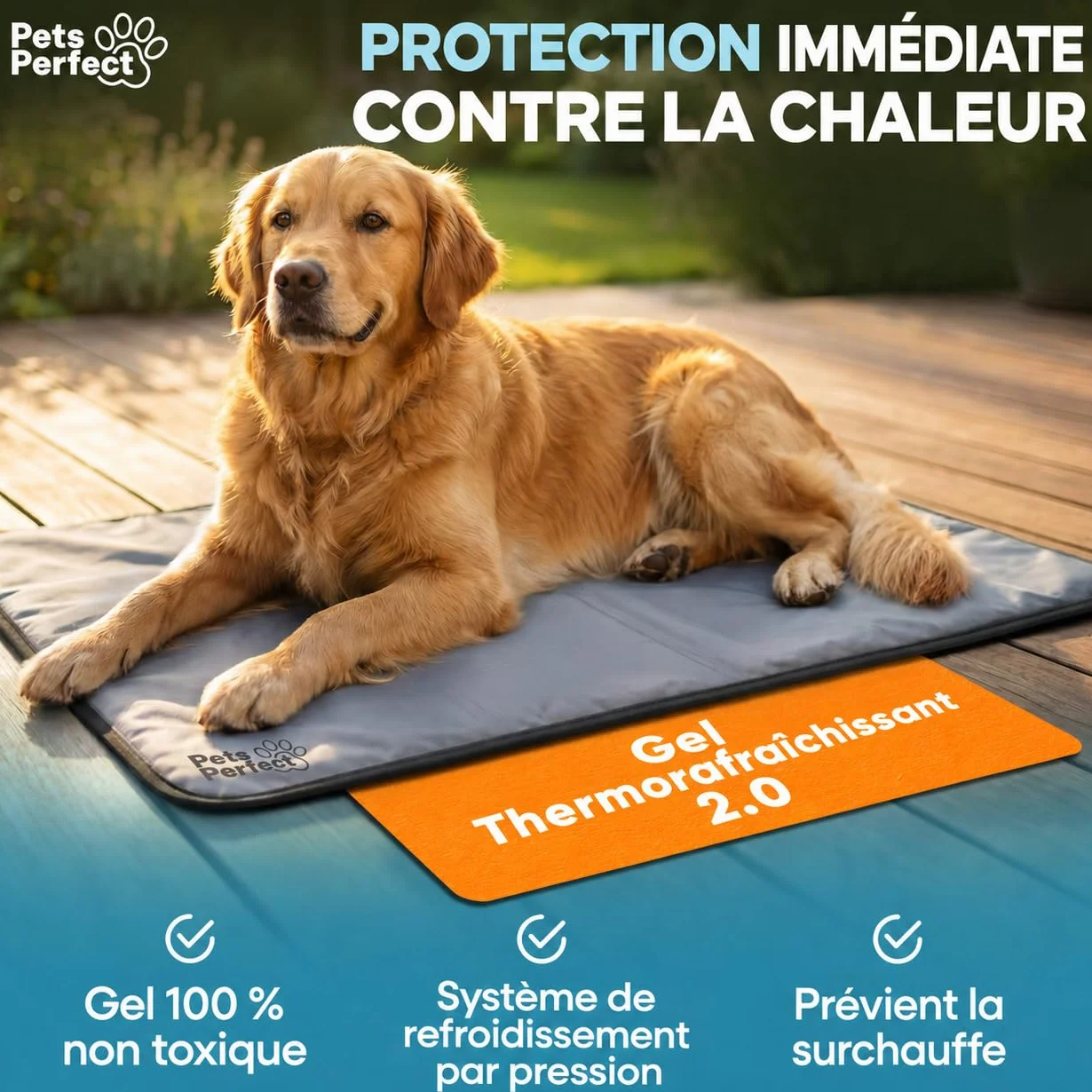 Cooling Mat Dog Tapis Rafraichissant Chien Auto Refroidissant Gel Non Toxique XL XXL Pliable