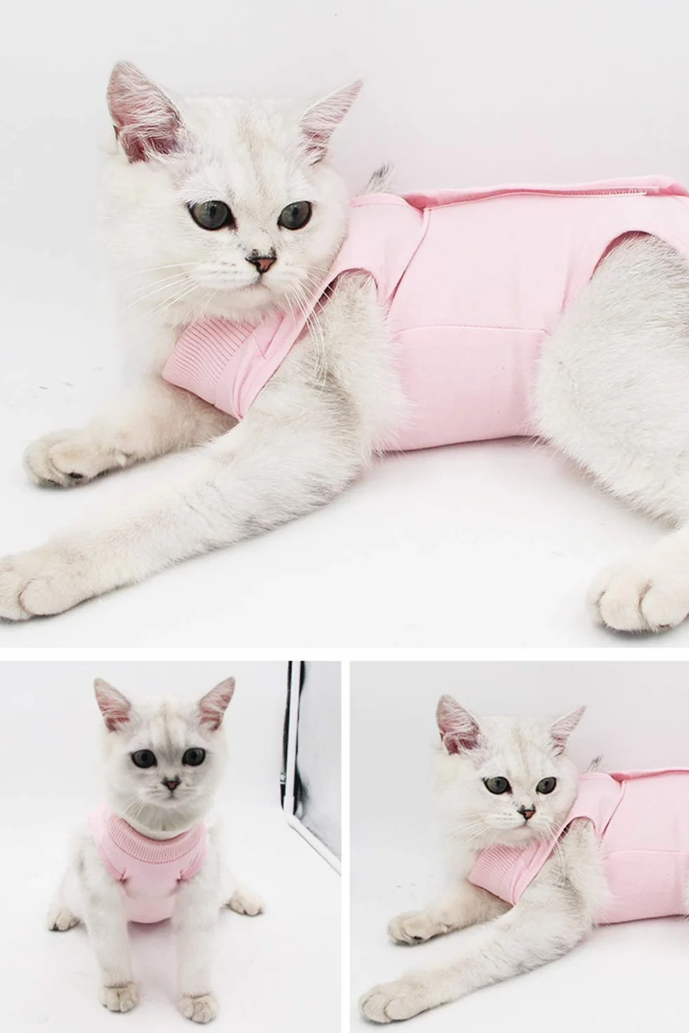 Gilet de Récupération pour Chat et Chien, Combinaison de Rétablissement pour Plaies Abdominales, Rose, Taille M