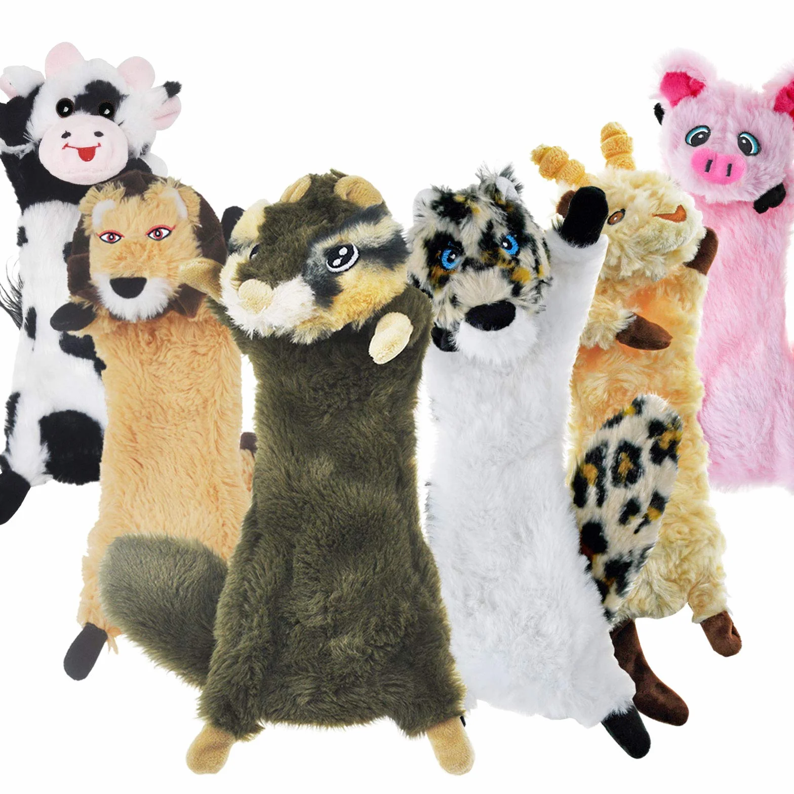 SHARLOVY Dog Squeaky Toys Pack de 6 Jouets pour Chiens Crinkle Jouets à mâcher durables Peluches Mignonnes