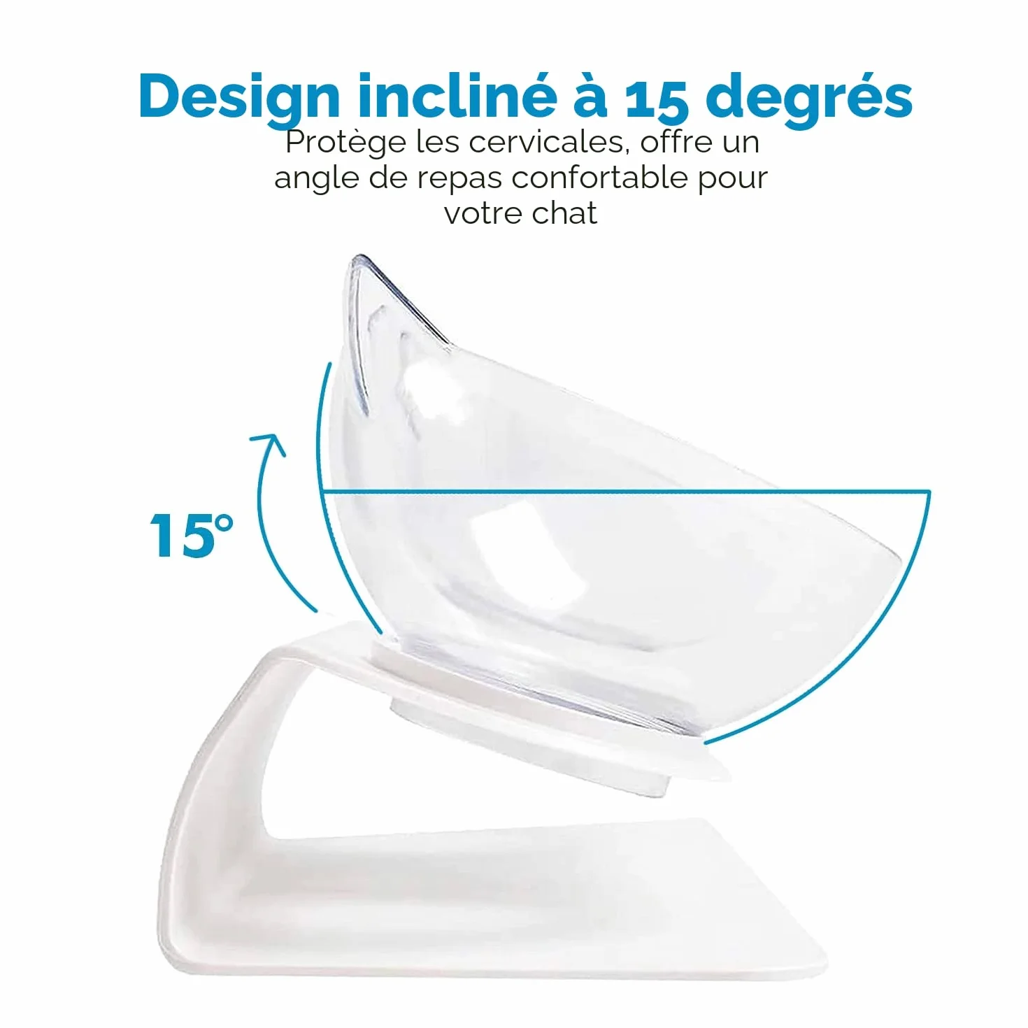 Gamelle Chat Double Réglable avec Support Surélevé Transparent Edipets
