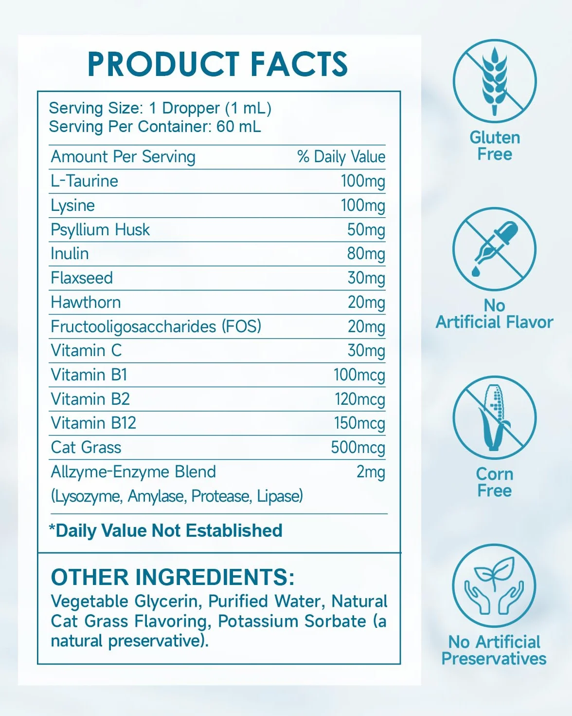 Boules Remède pour Chat - Traitement des Boules de Poils, Soutien Digestif, Psyllium, Fibres, Enzyme, Taurine, Vitamines, 60 ML