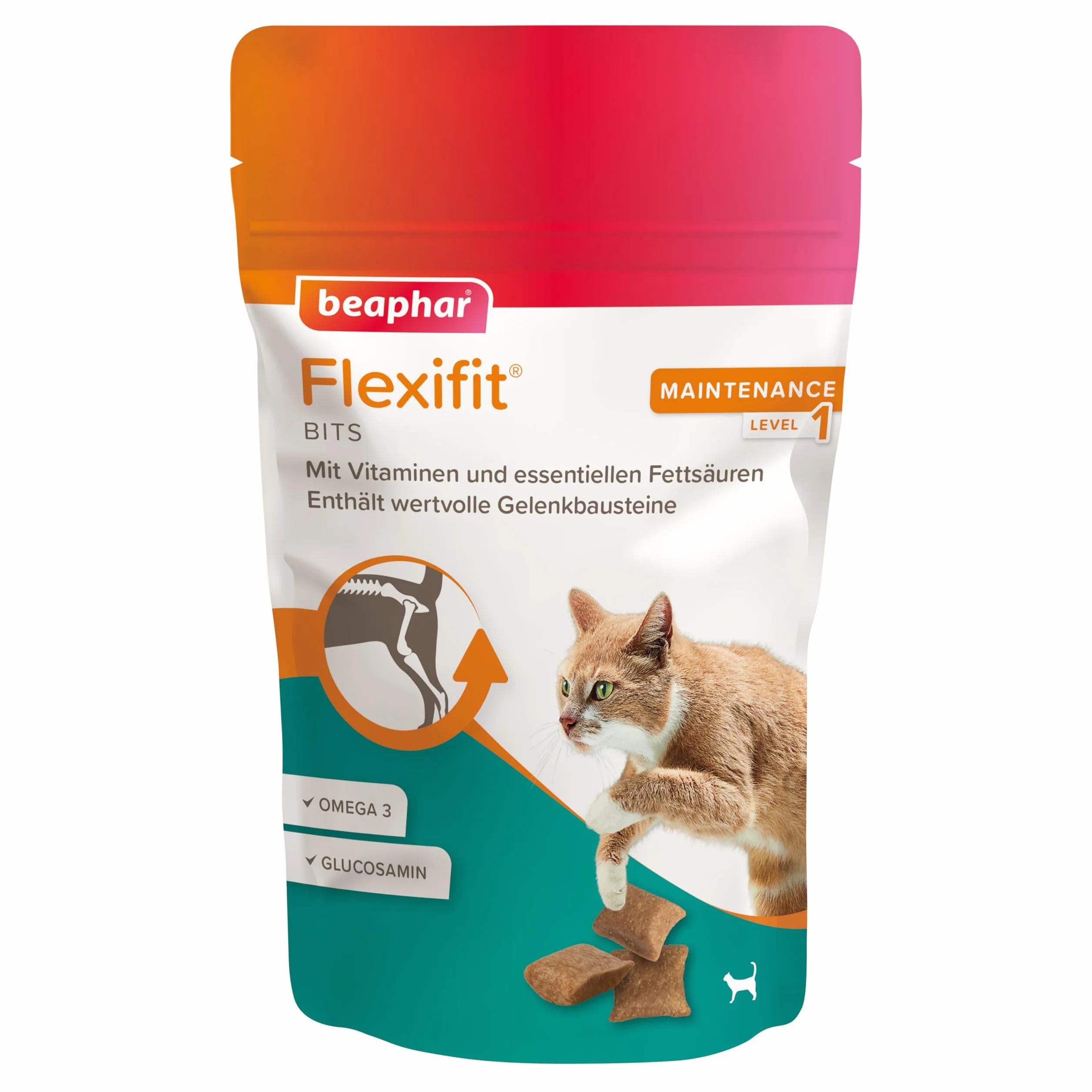 BEAPHAR Embouts Flexifit pour Chats 150 g - Soutient la mobilité articulaire et la vitalité avec Taurine, Vitamine C, glucosamine et oméga 3