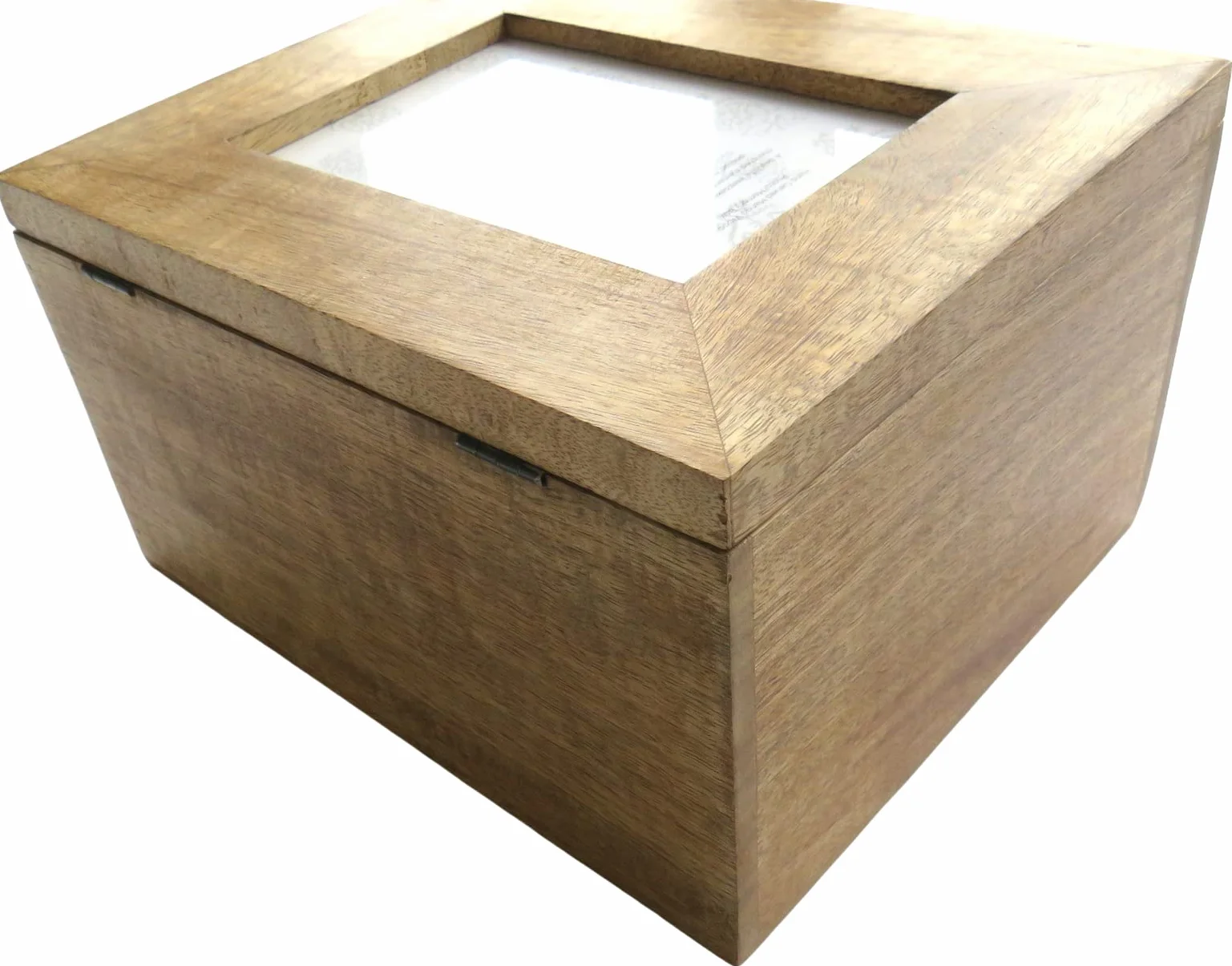 Grande boîte souvenir en bois avec cadre photo intégré