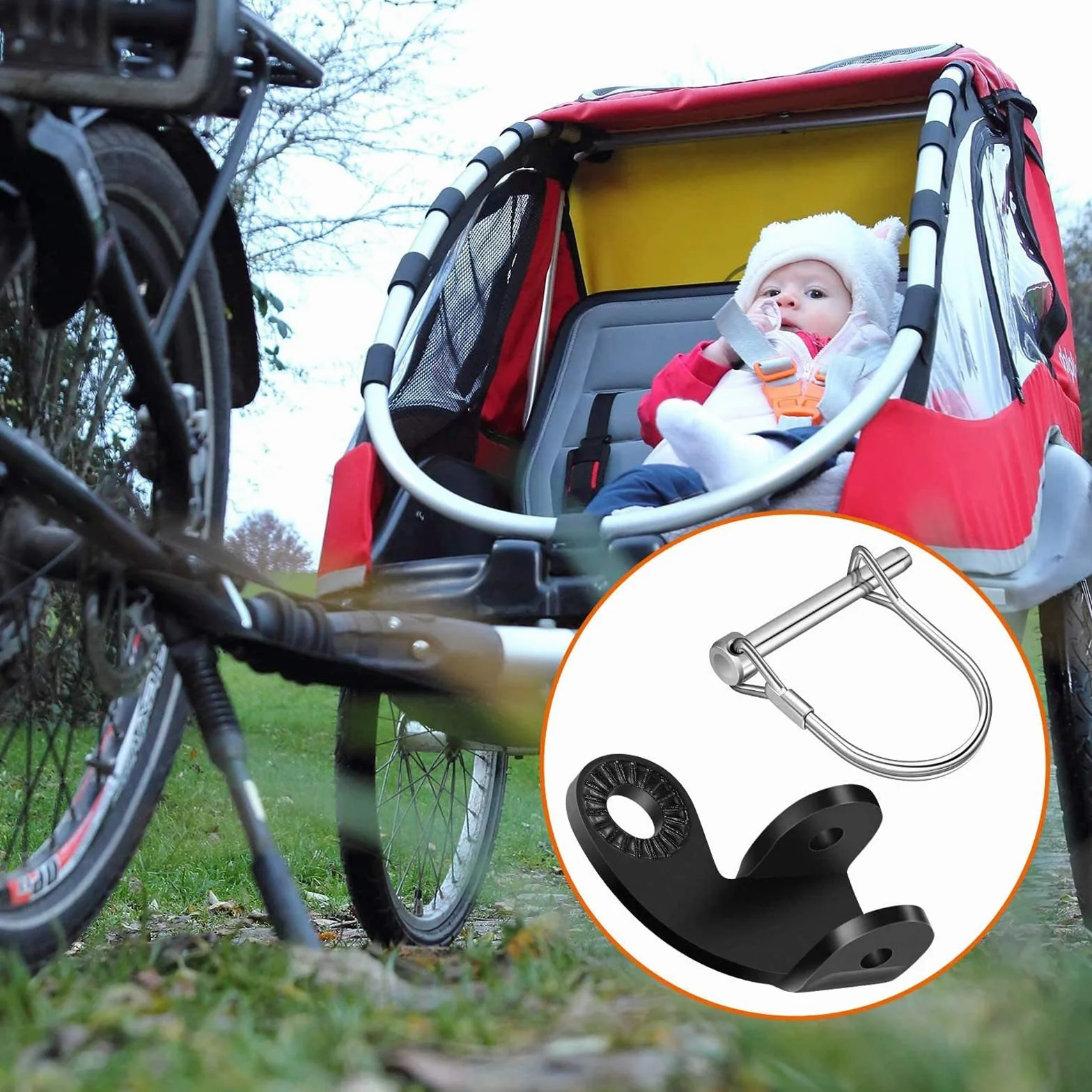 Accouplement Remorque Vélo Compatible Burley Adaptateur Noir