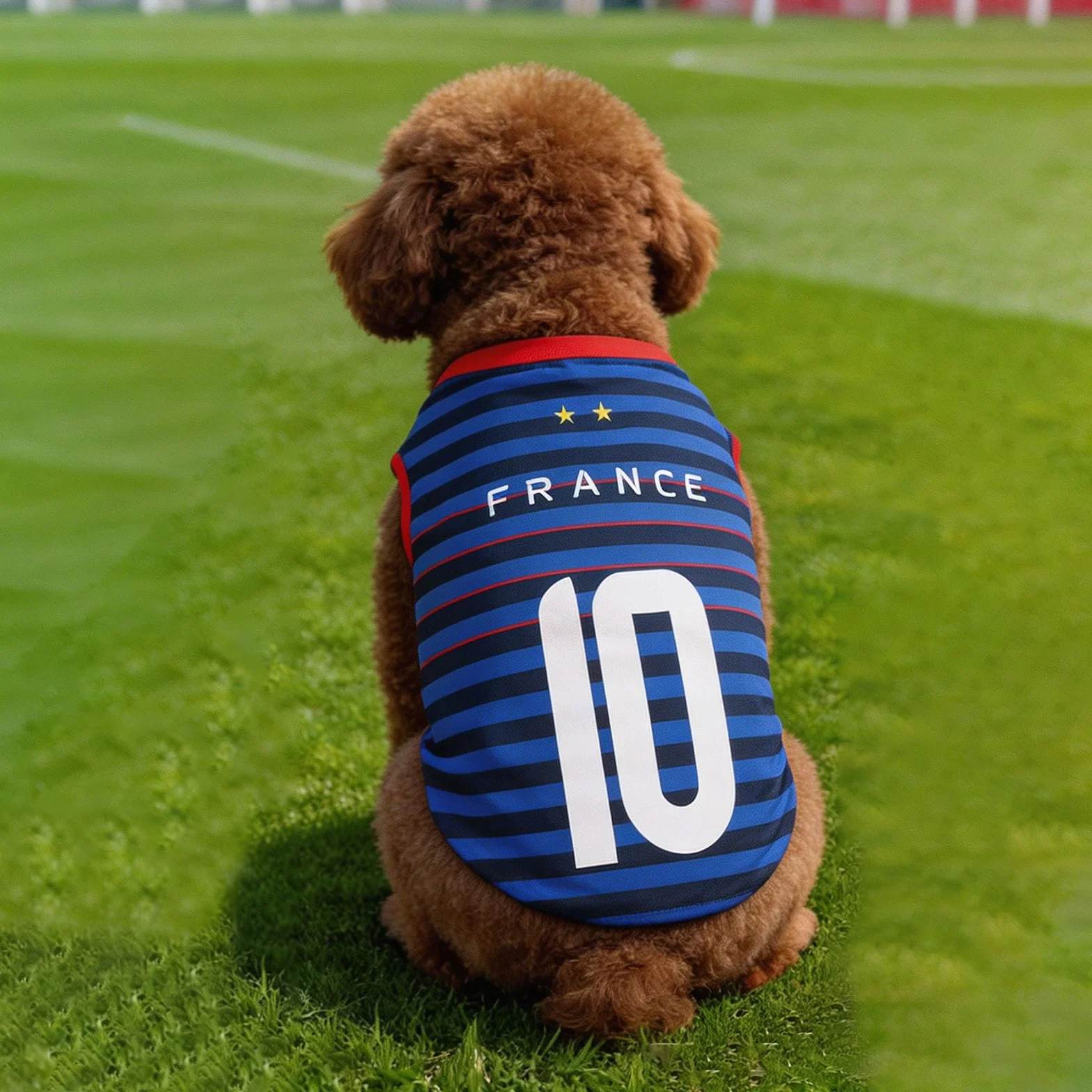 Maillot de Foot pour Chien sans Manches Thème National Vêtement de Sport T Shirt Petit Moyen Grand Chien