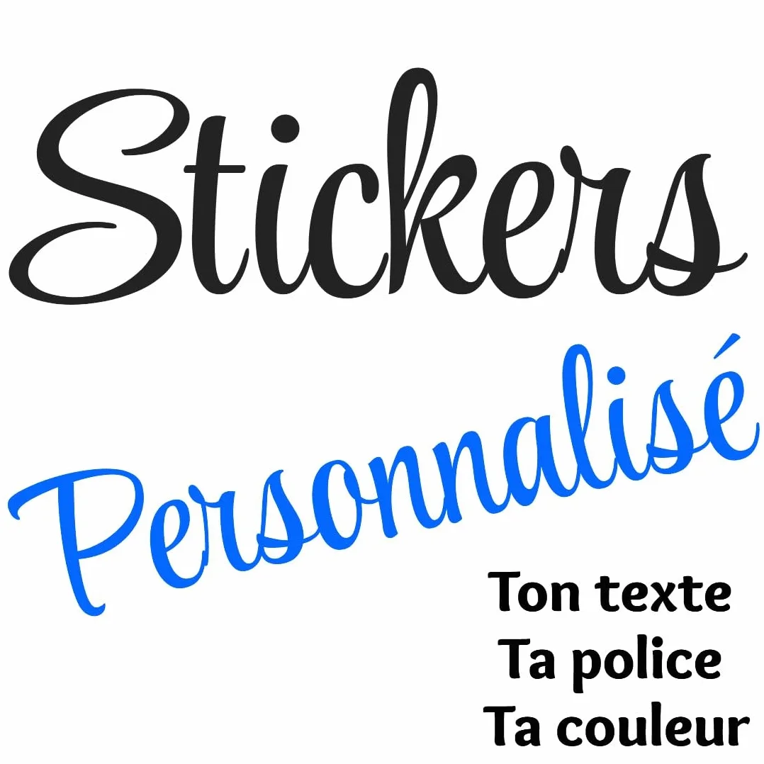 Stickers prénom personnalisé vinyle décoratif 19 couleurs 10-80 cm mural enfant voiture meuble maison