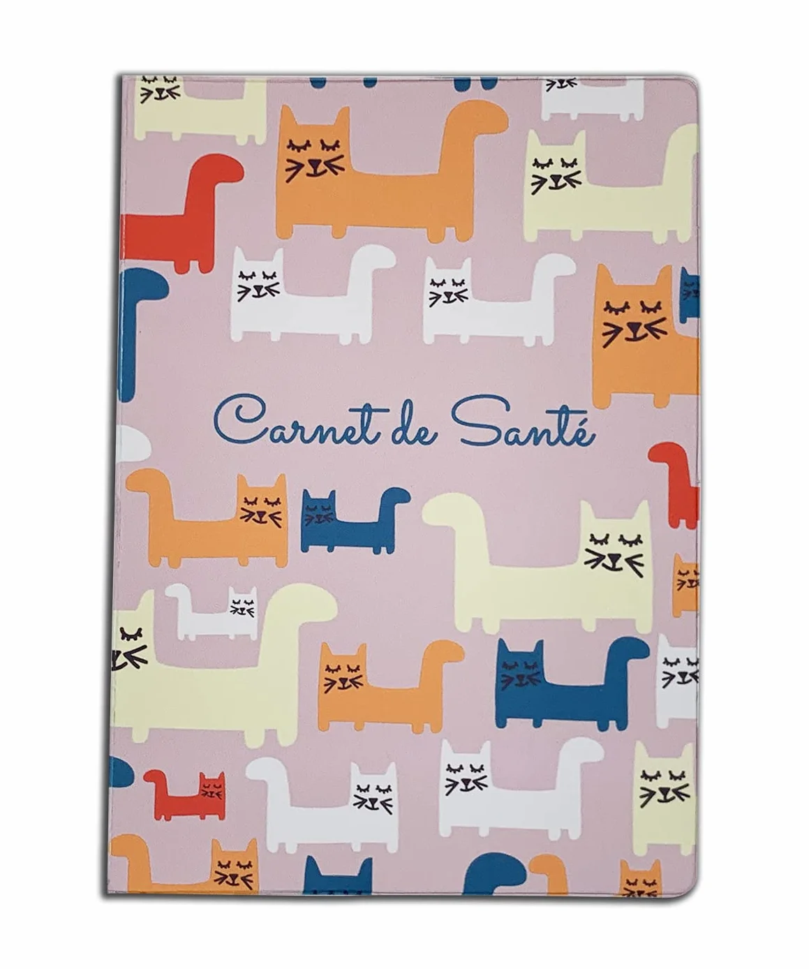 Nemau Protège Carnet de Santé pour Chats Chiens Animaux Domestiques Gomme Expansée Fabriqué en France Modèle Chat Fond Beige