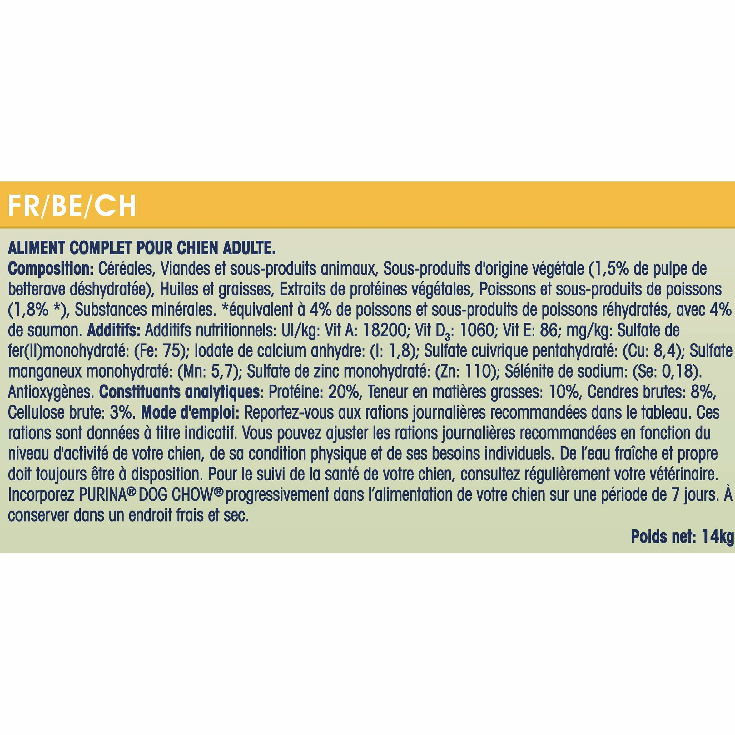 DOG CHOW Aliment Complet Chien Adulte Croquettes au Saumon 14 kg