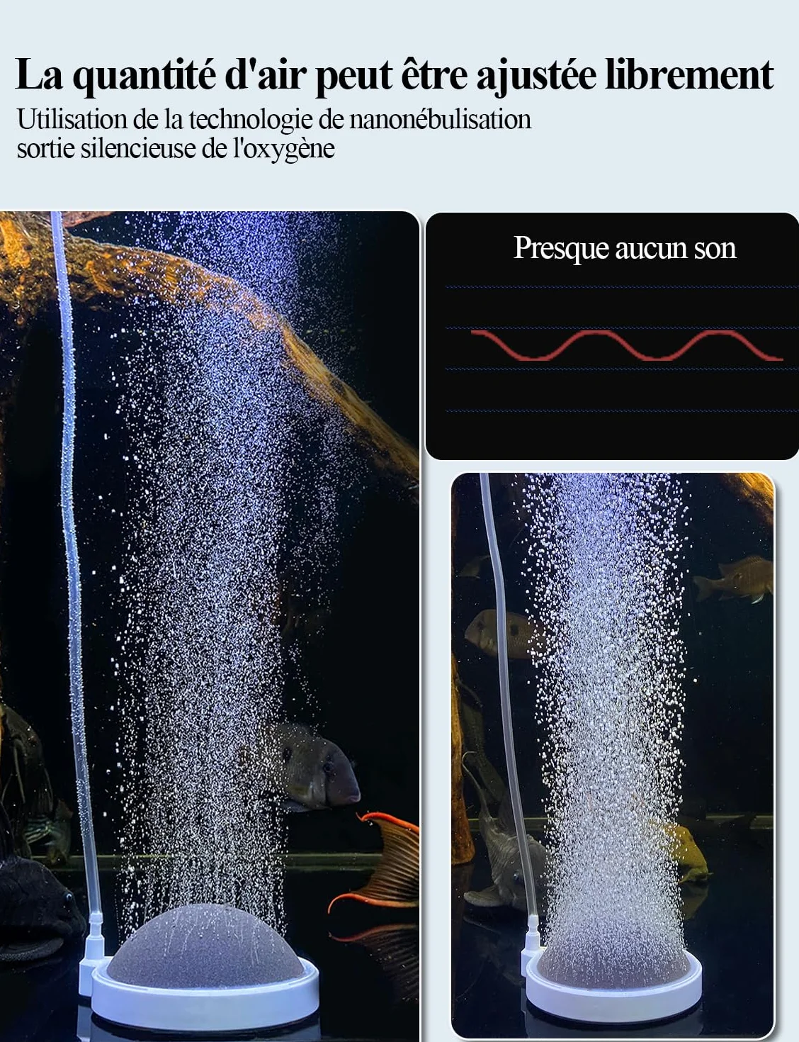 Boxtech Pierre à Air Aquarium 50mm Diffuseur d'air pour Aquariophilie
