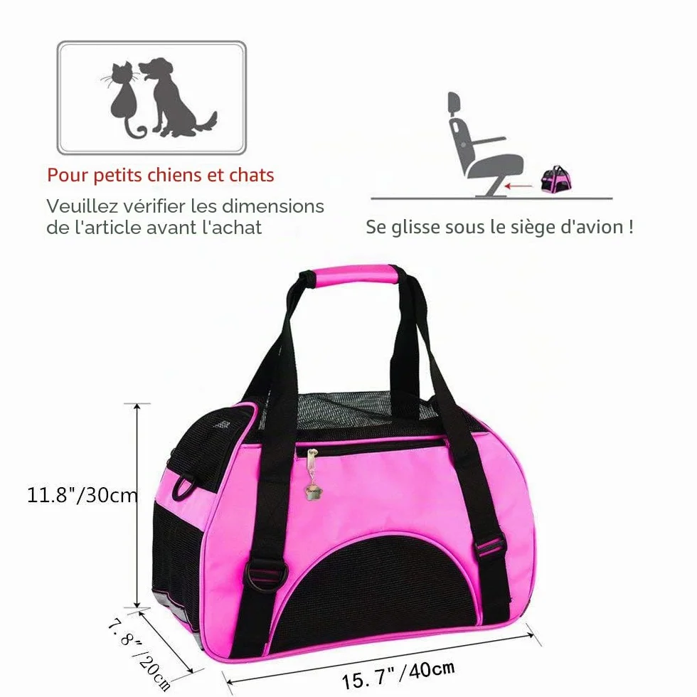 ZaneSun Sac de Transport pour Chat Côté Souple Pliable Approuvé par la compagnie aérienne