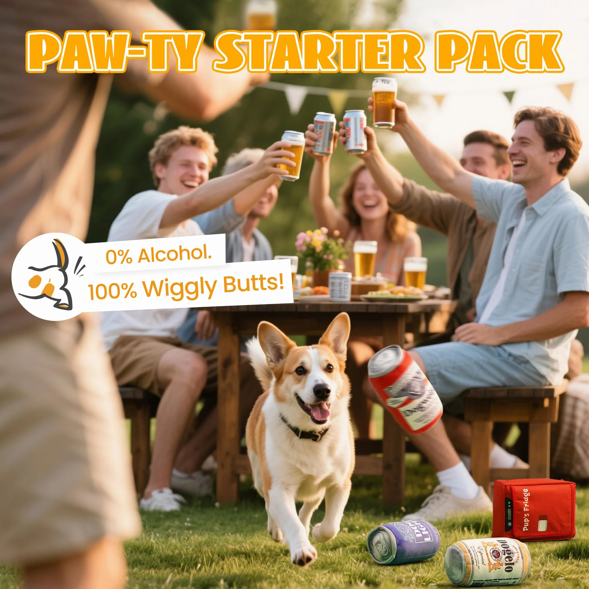Nocciola Lot de 3 Jouets Amusants en Forme de Bière avec Mini-frigo, Jeu Cache-Cache pour Chiens