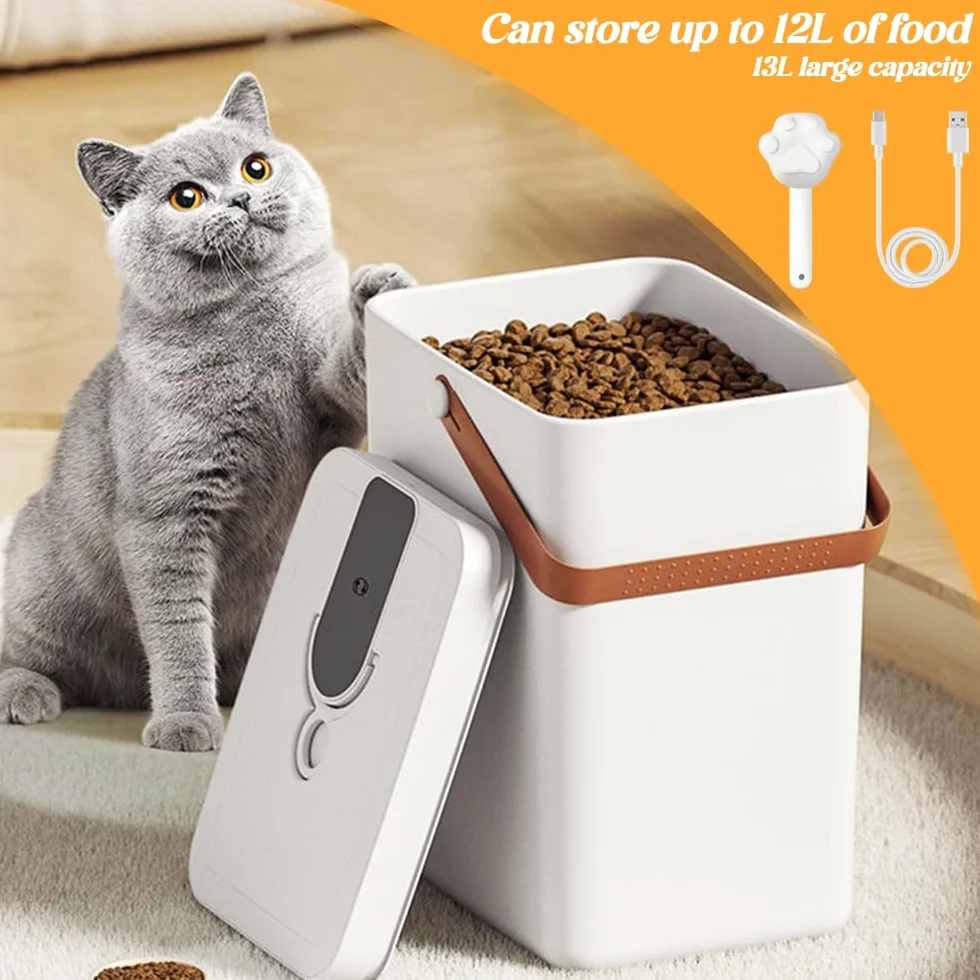 NIERBO Récipient de nourriture pour animaux de compagnie - 13 l - Boîte de rangement hermétique avec pelle - Pour chats et chiens