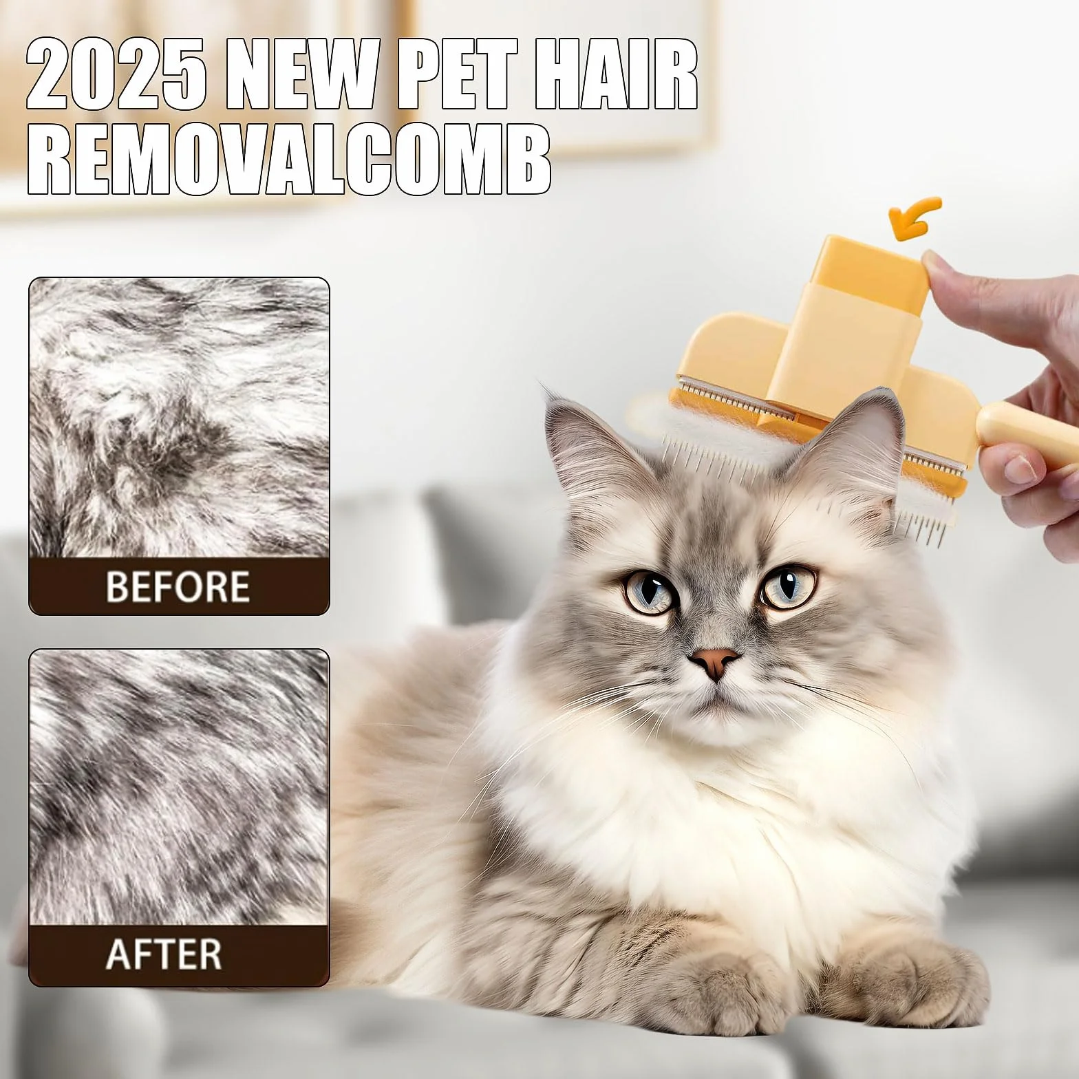 Brosse pour Chat 2 Pièces, Peigne Attrape'poils, Brosse Activ Pet, Toilettage Doux et Efficace