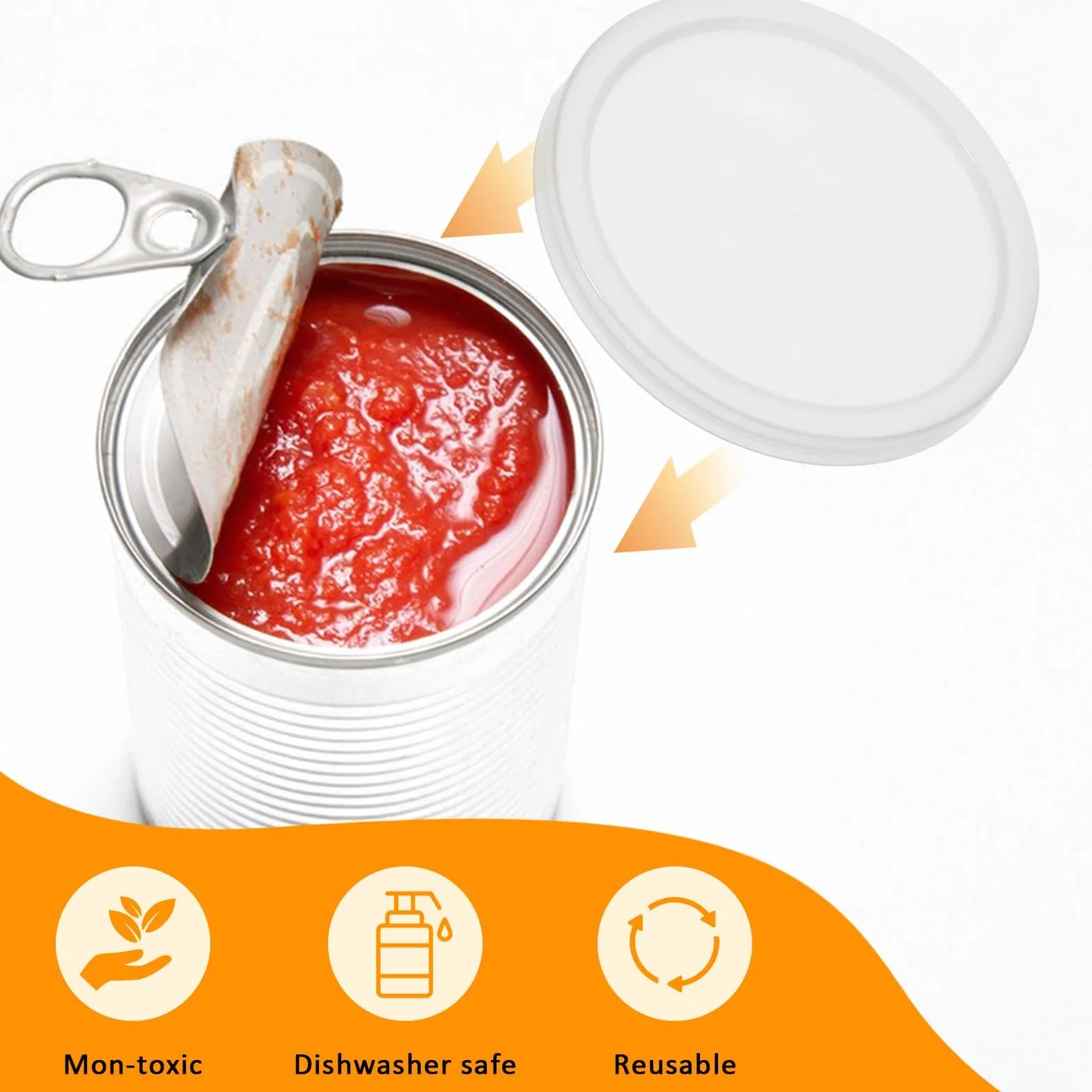 Couvercles de Boîtes,6 PCS Couvercles en Plastique Transparent Hermétiques pour Aliments pour Animaux,Réutilisables,Universels pour La Conservation des Aliments,Chiens et Chats,75 mm