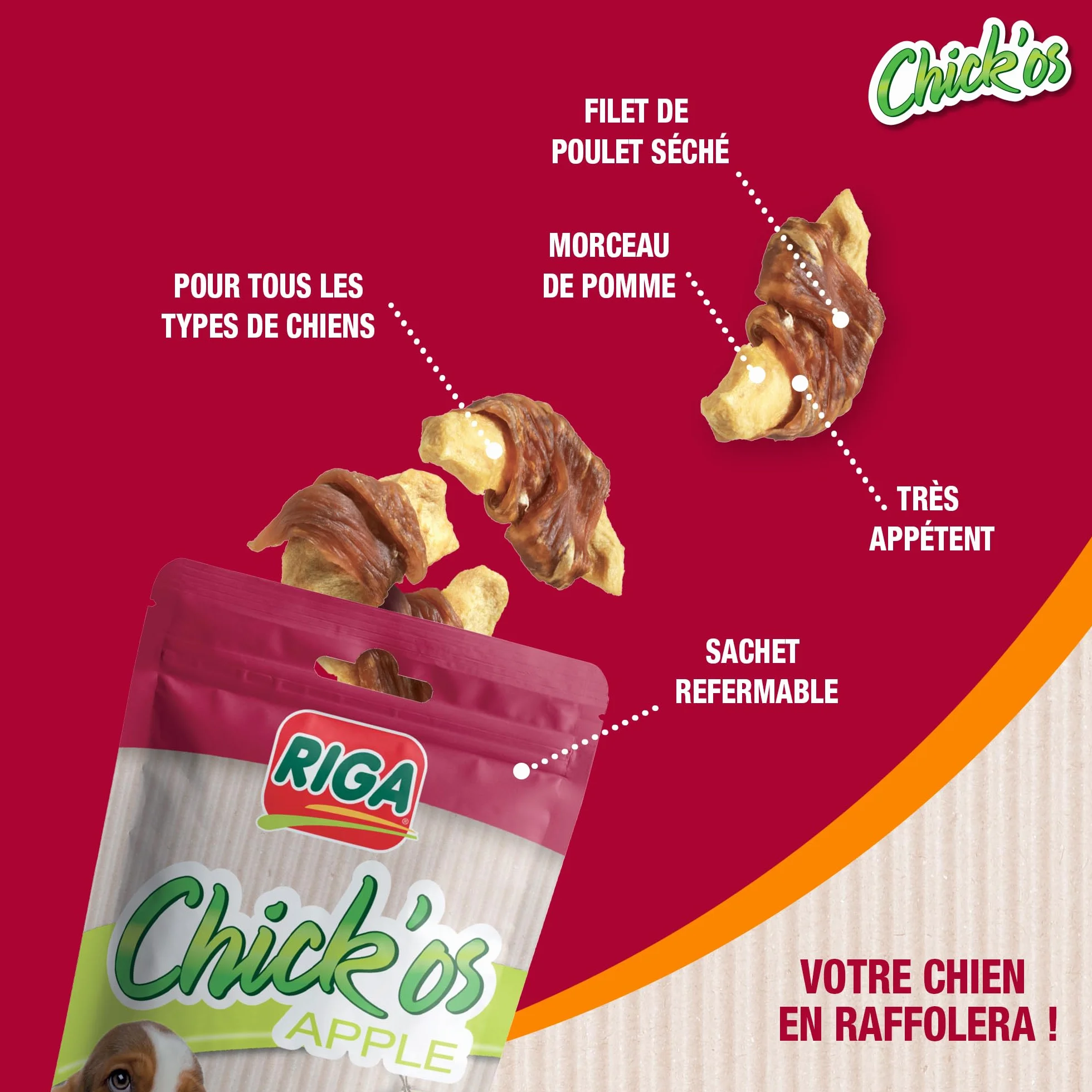 Chick'Os Pomme Riga 4185 Sachet 70 g
