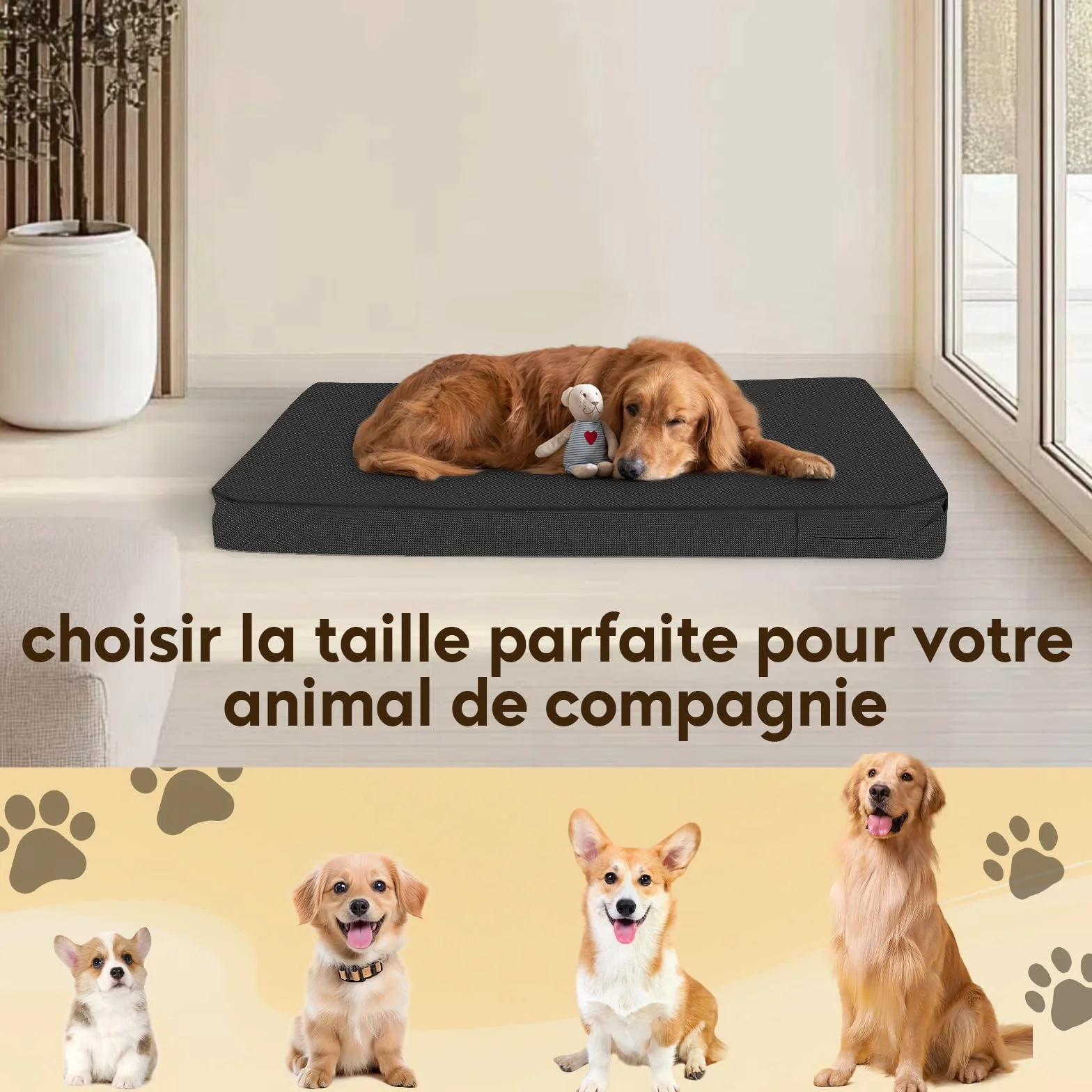 LOVIVER Couverture Étanche pour Chien, Housse de Rechange pour Matelas Canin