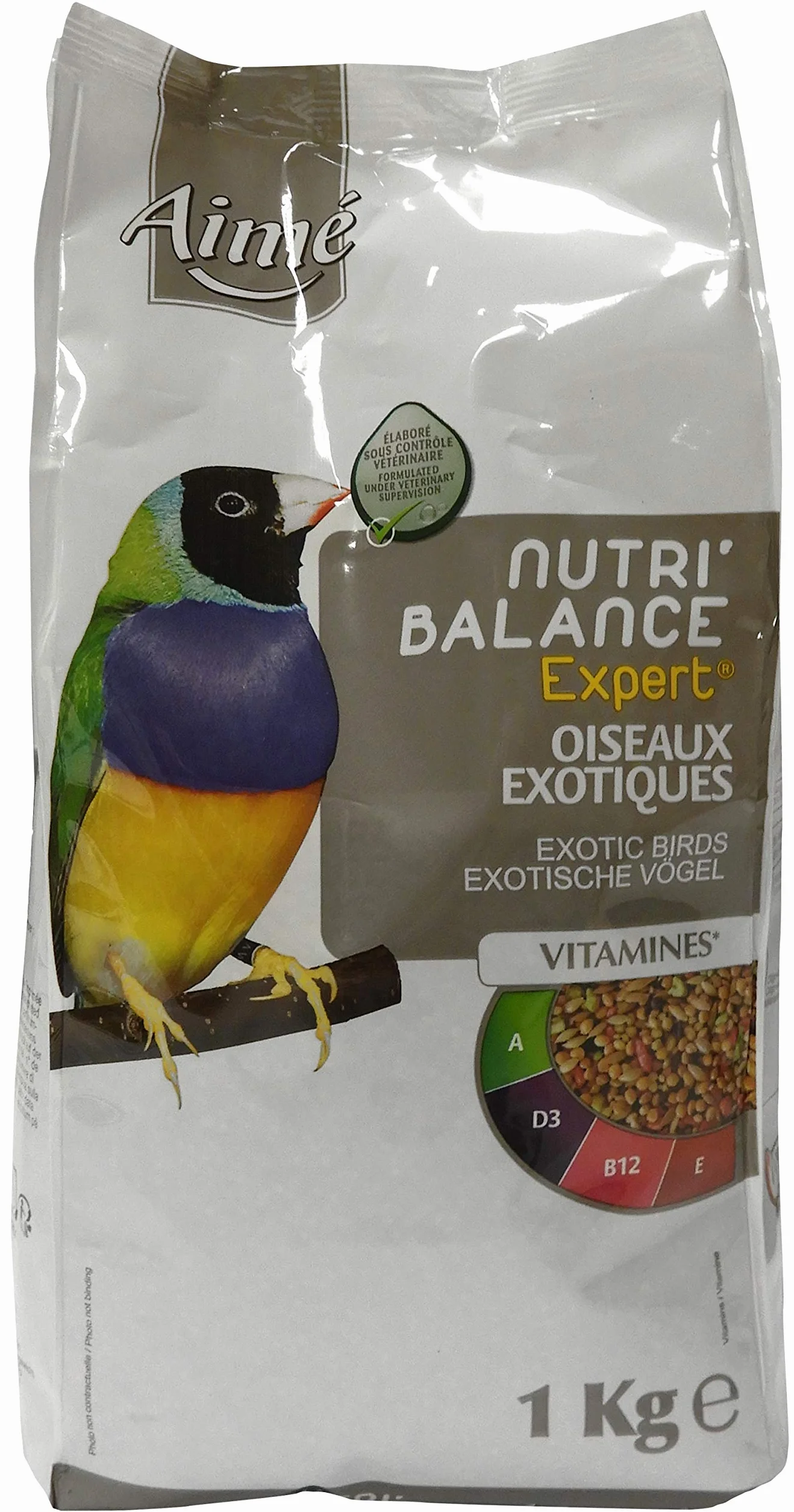 Nourriture pour Oiseaux Exotiques Nutri'Balance Expert Menu Expert, Sac de 1 Kg