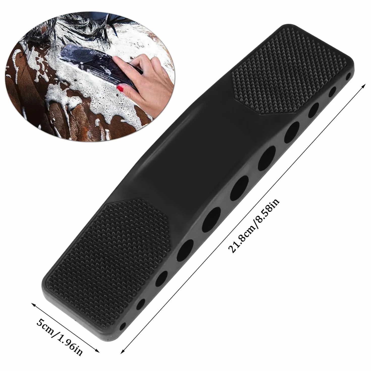 LATRAT Brosse pour Chevaux 6 en 1 en Caoutchouc, Élimination des Poils Lâches, Toiletteur pour Chevaux et Animaux Domestiques, Peigne de Massage pour Chien