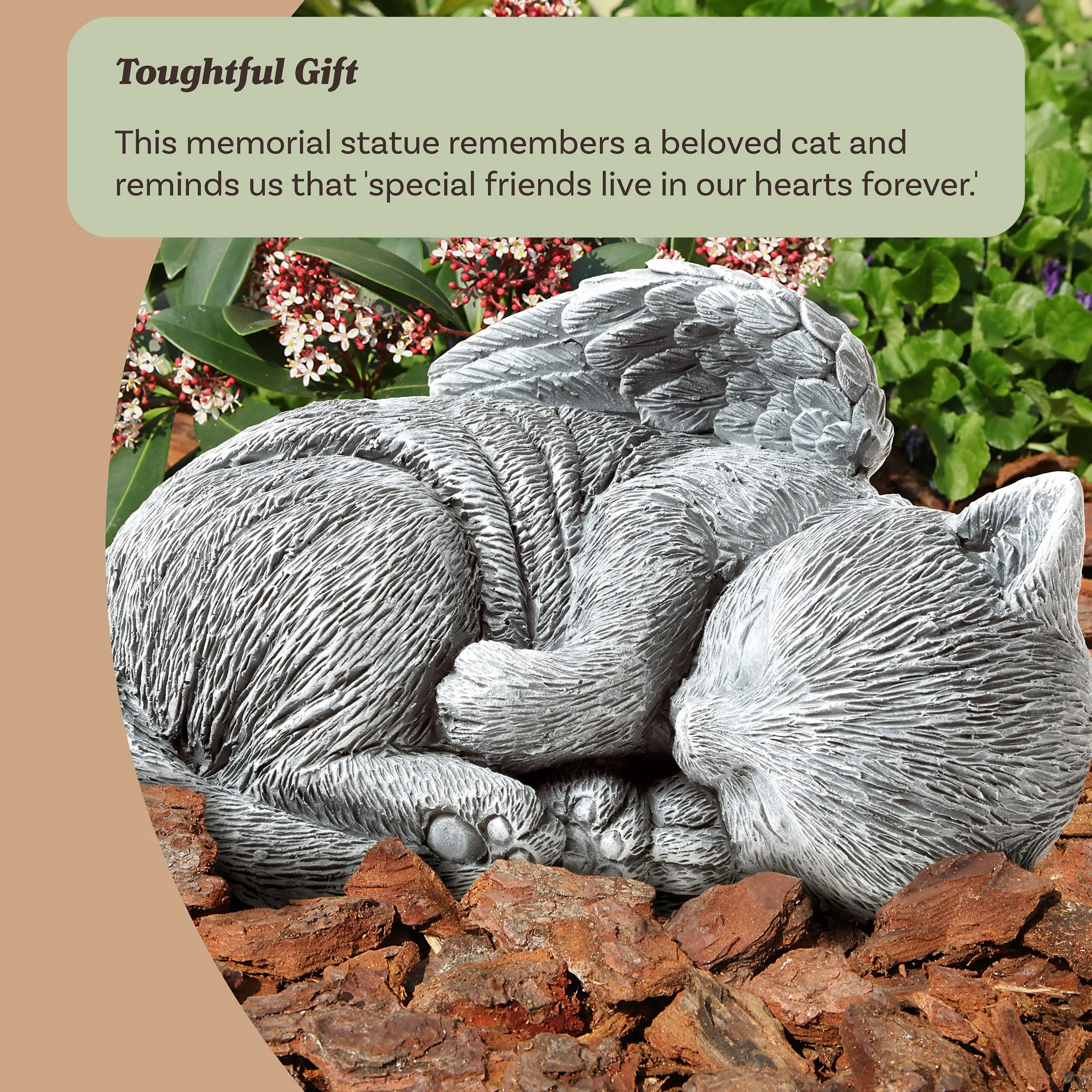 Pure Garden Statue commémorative Ange endormi Chat pour Animal Domestique