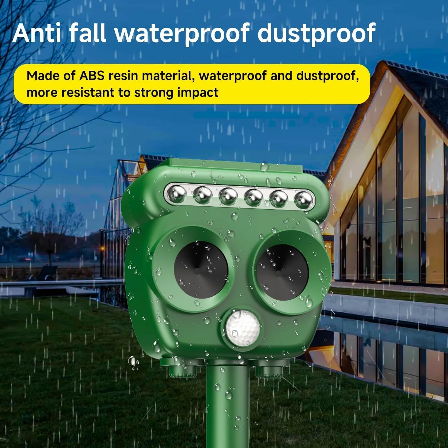 Répulsif solaire ultrason LED IP65 anti chat chien oiseau renard rat martre souris jardin