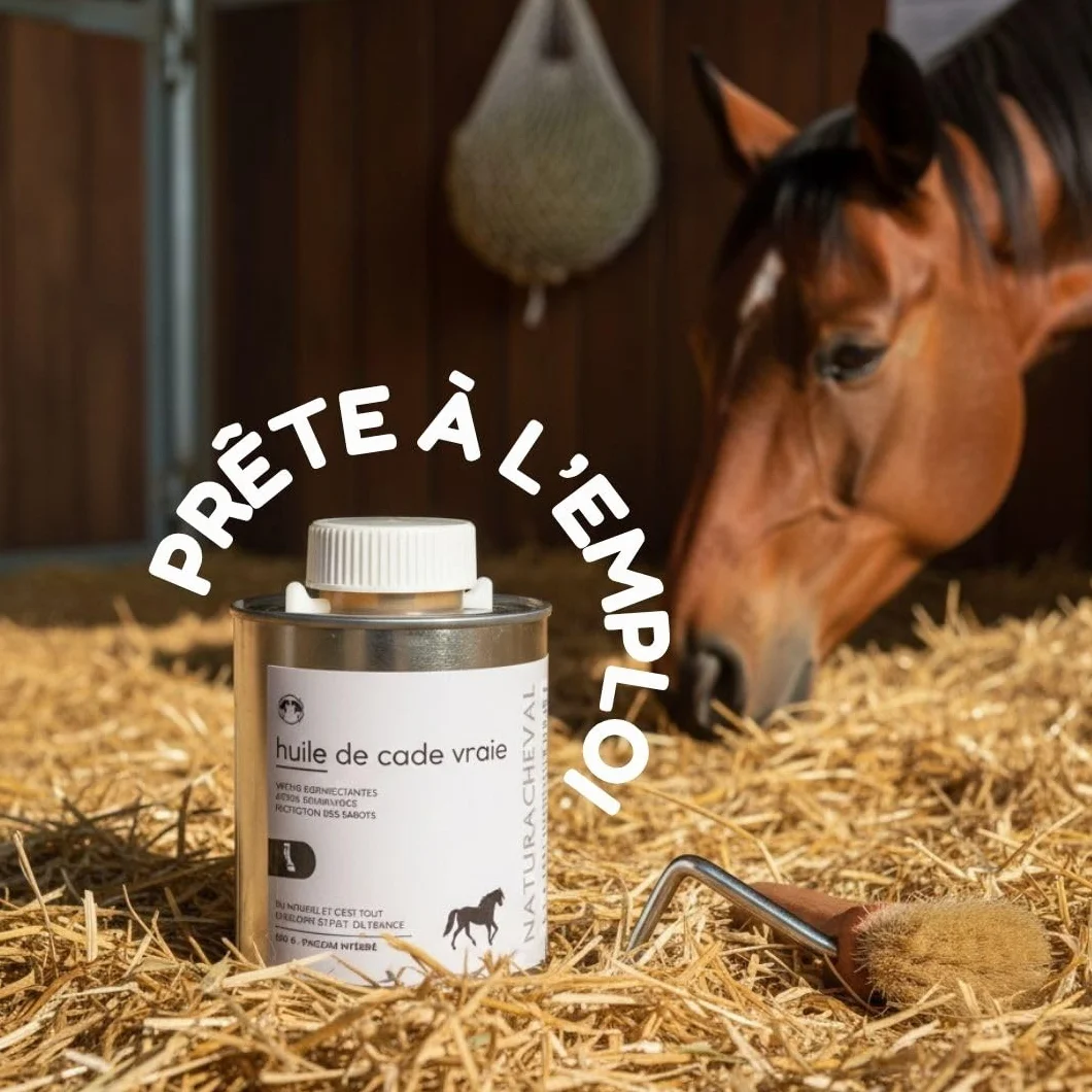 Huile de Cade Cheval Soin Naturel Peau Sabots Entretien Fourchette Zones sensibles Action assainissante Format Liquide 500 g