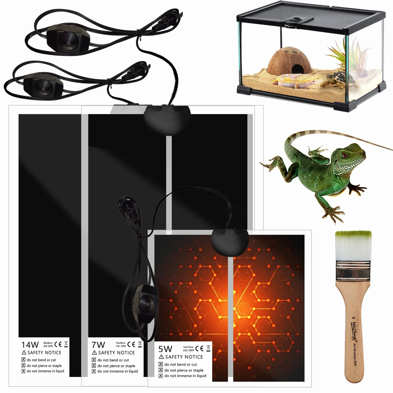 Tapis chauffant terrarium reptile étanche 7W 0-35°C