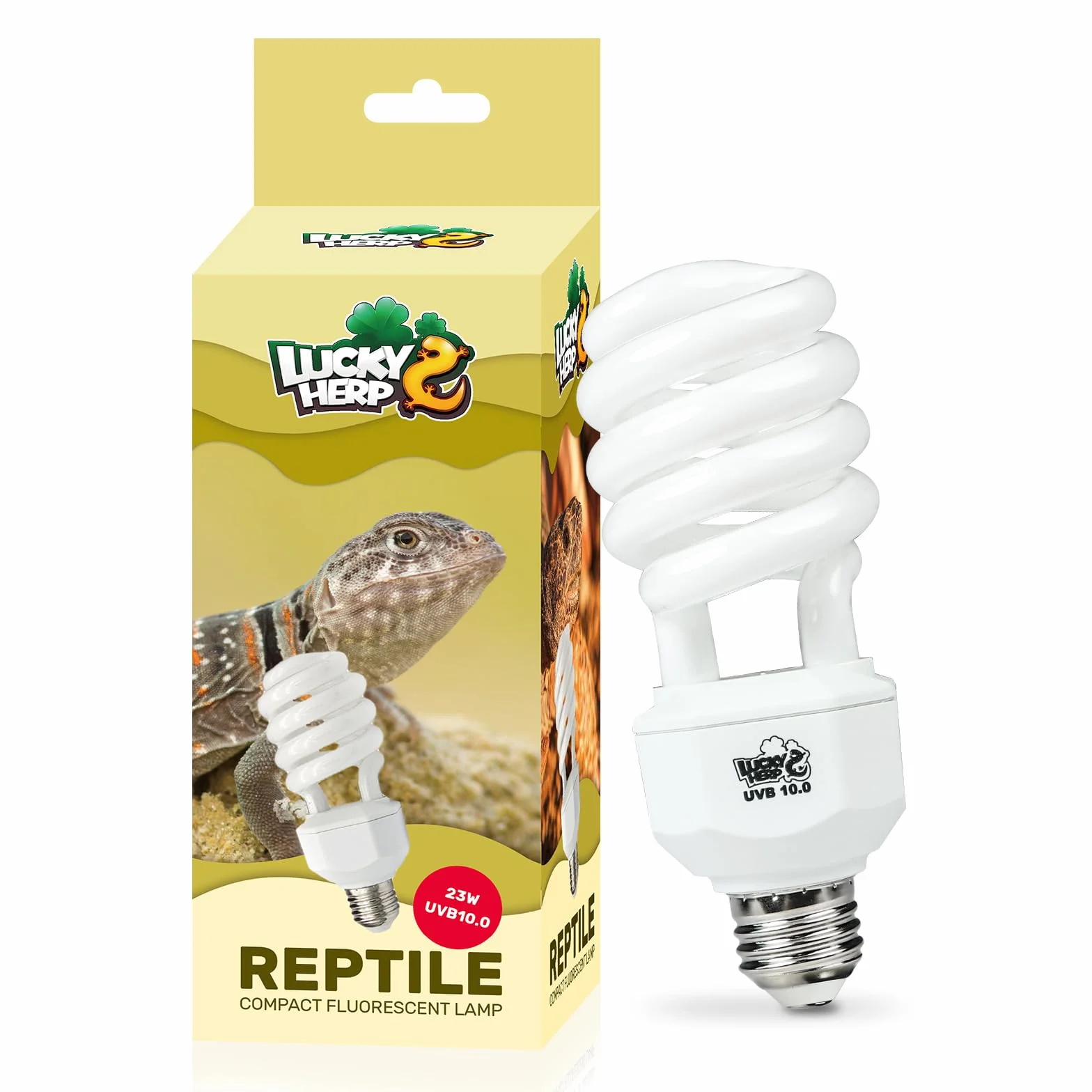 LUCKY HERP Lampe Reptile UVB 10.0 23W Ampoule UVA UVB 150 Fluorescente Compacte pour Terrarium