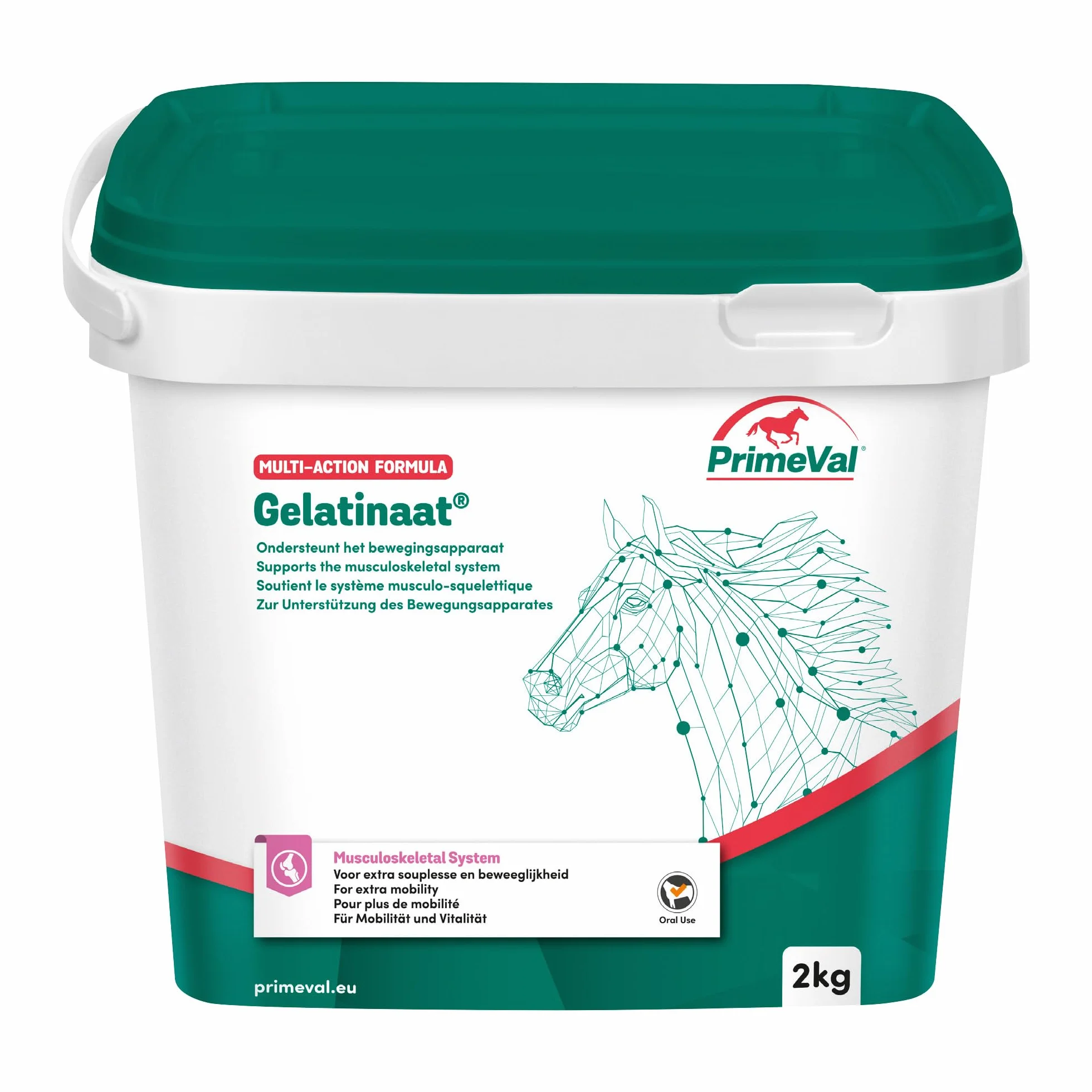 PRIMEVAL Gelatinaat en Poudre 2kg – Complément articulaire cheval collagène Type I II Magnésium Calcium