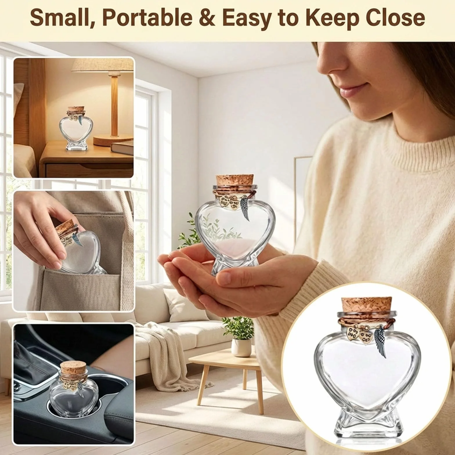 Mini urne funéraire en verre pour poils d'animaux, boîte cadeau chien chat