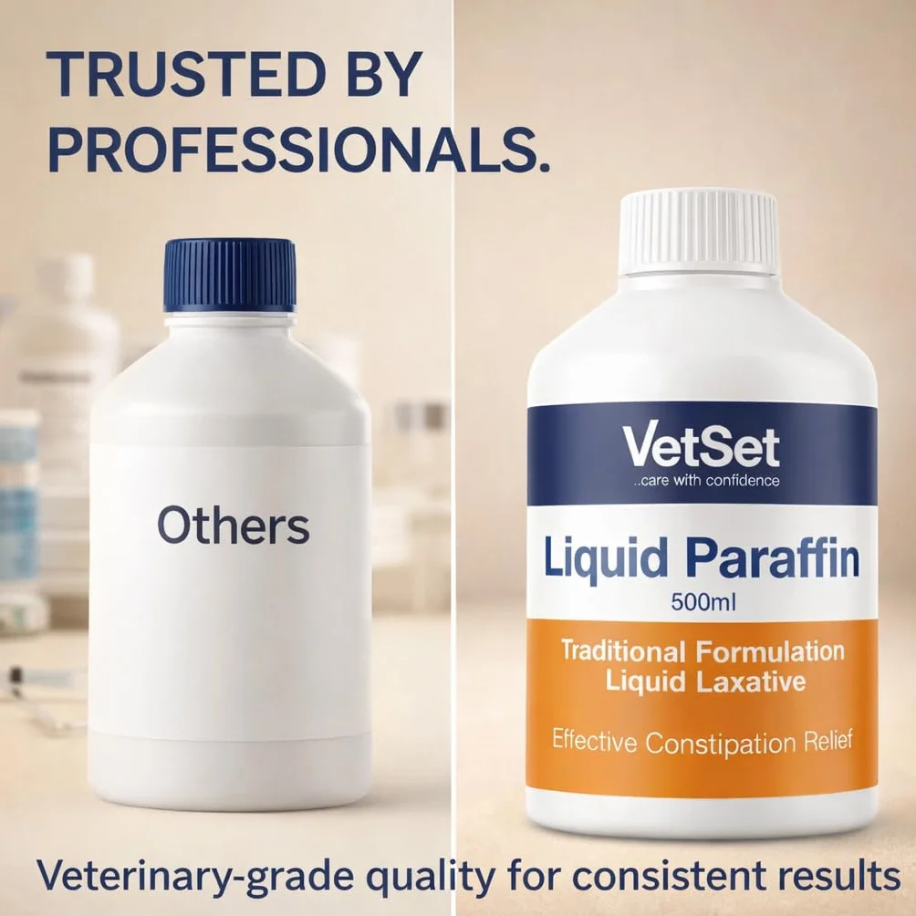 Paraffine liquide 500 ml Laxatif traditionnel adoucissant fécal chevaux chiens agneaux bovins