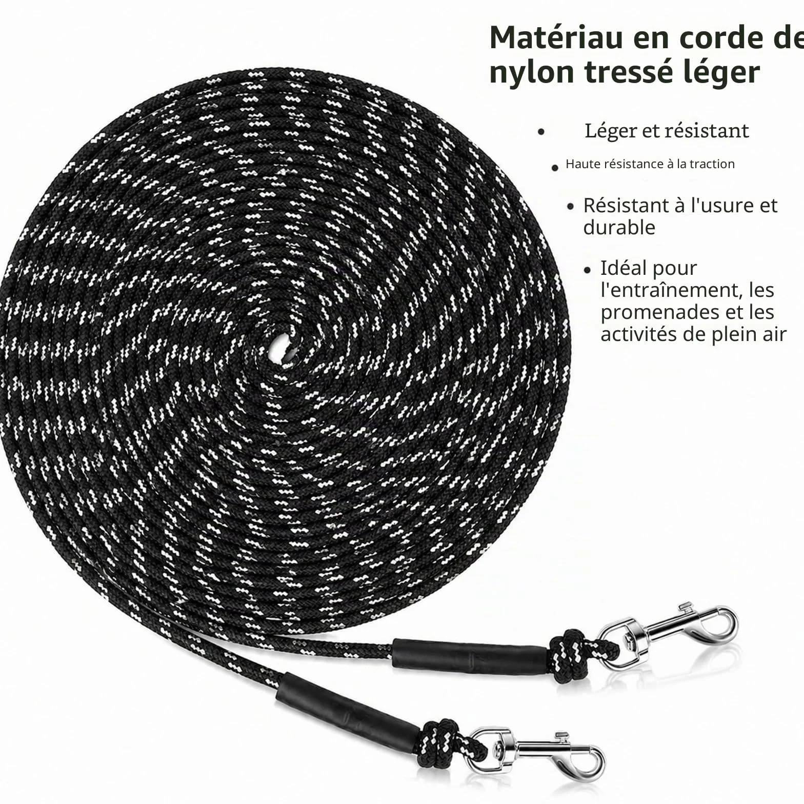 Laisse Longue Réfléchissante pour Chat 15 m / 50 FT pour Chatons, Chiots, Lapins
