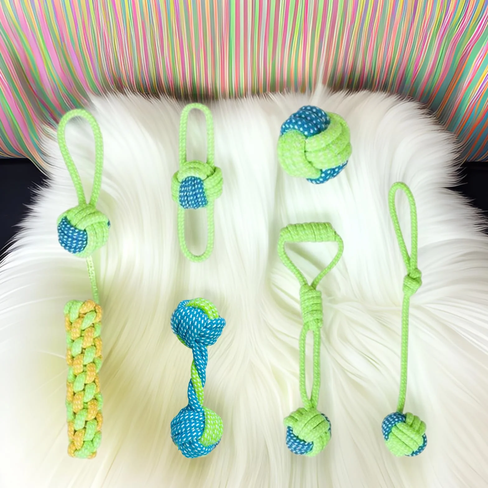 Jouet Chien Corde Interactif Indestructible Coton 26cm pour Chiens Jeux de Traction